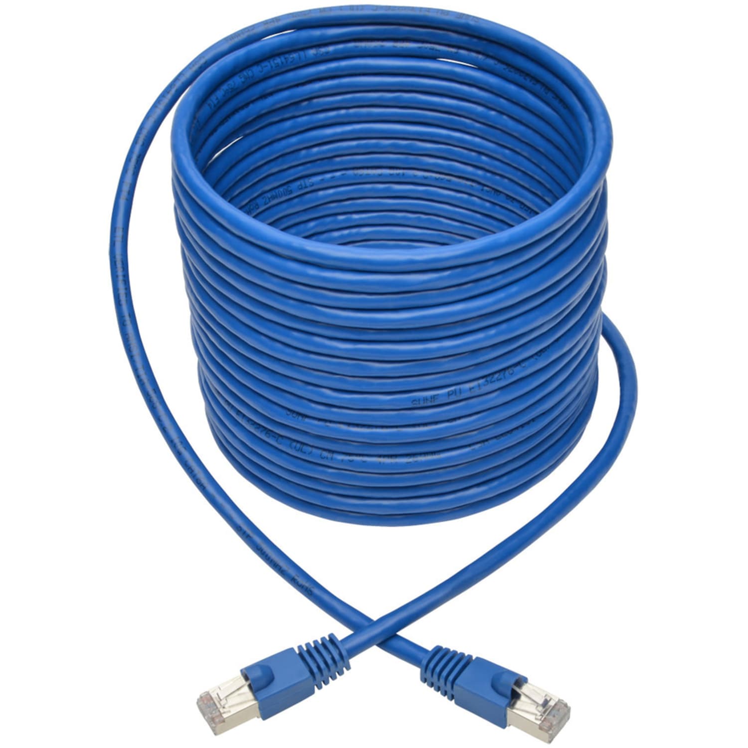 Tripp Lite Cat6a Snagless Shielded STP Patch Cable 10G, PoE, Blue M/M 25ft - 1 x RJ-45 Male Network - 1 x RJ-45 Male Network - Shielding - Blue - Image 4