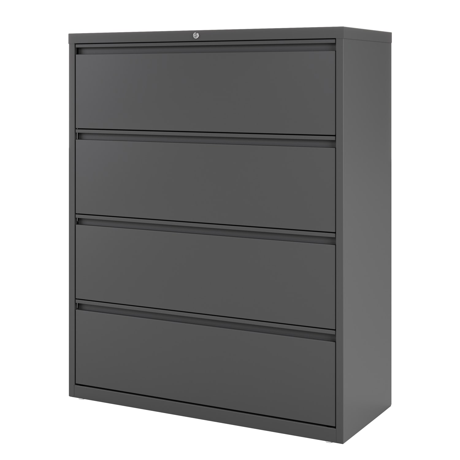 WorkPro 42inW x 18-5/8inD Lateral 4-Drawer File Cabinet, Charcoal - Image 4