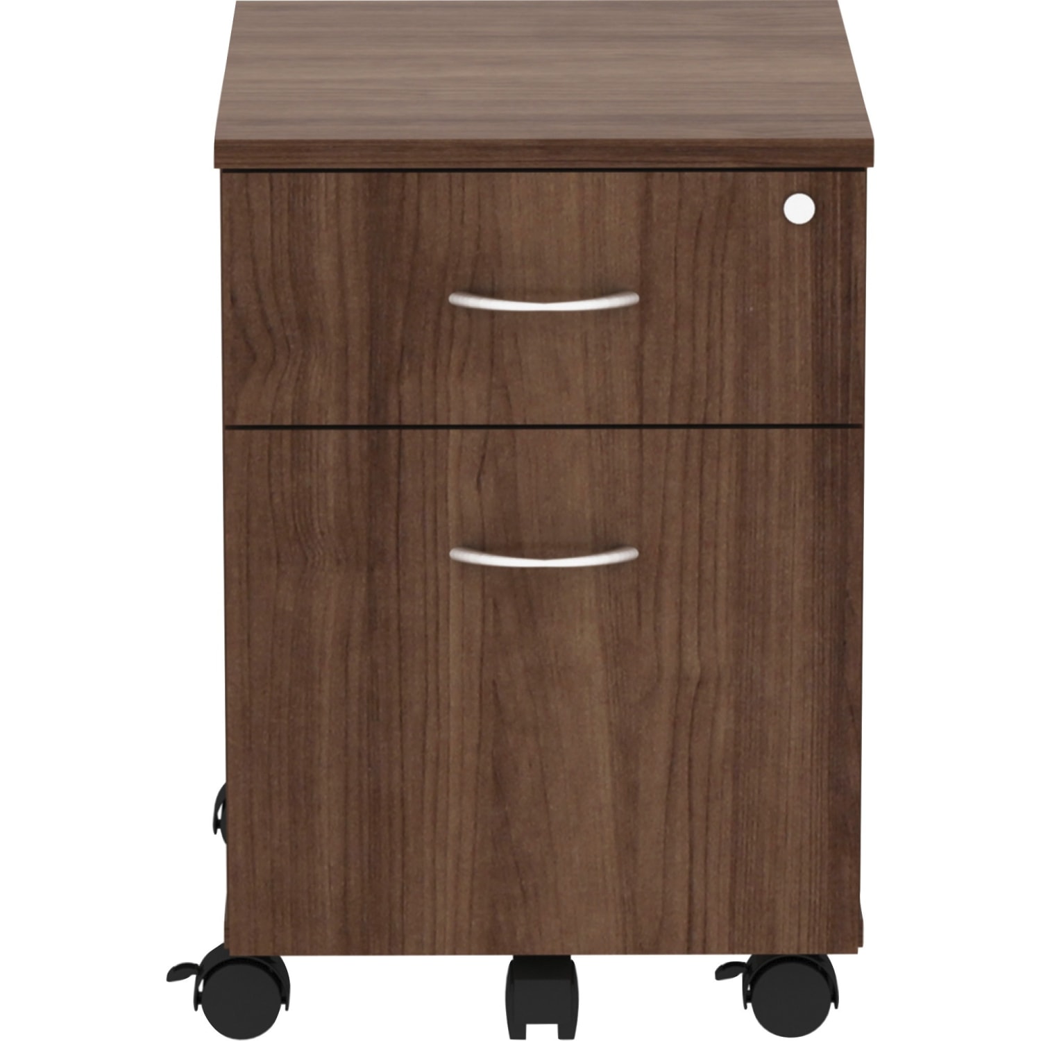 Lorell Relevance 16inW 2-Drawer Mobile Pedestal, Walnut - Image 3