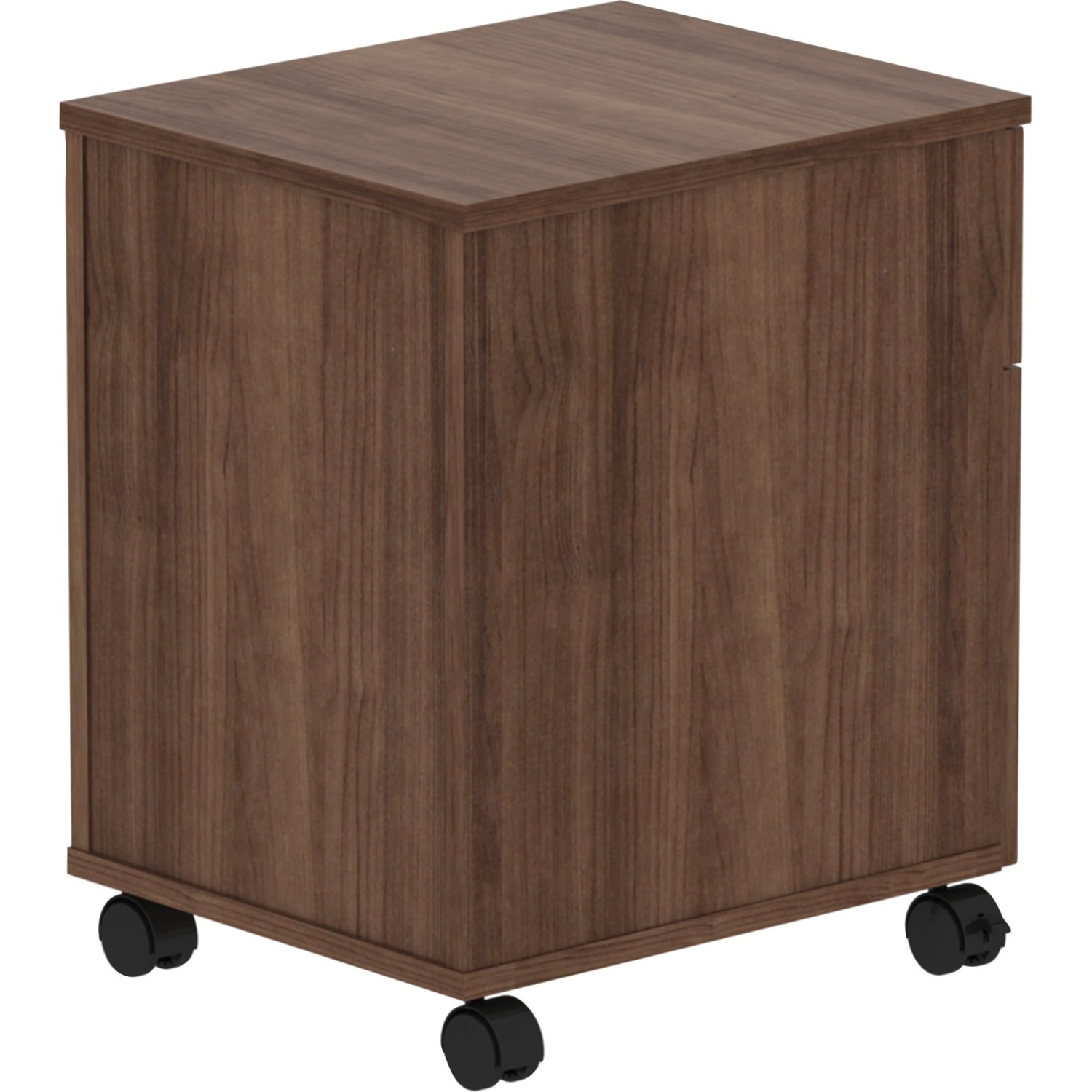 Lorell Relevance 16inW 2-Drawer Mobile Pedestal, Walnut - Image 4