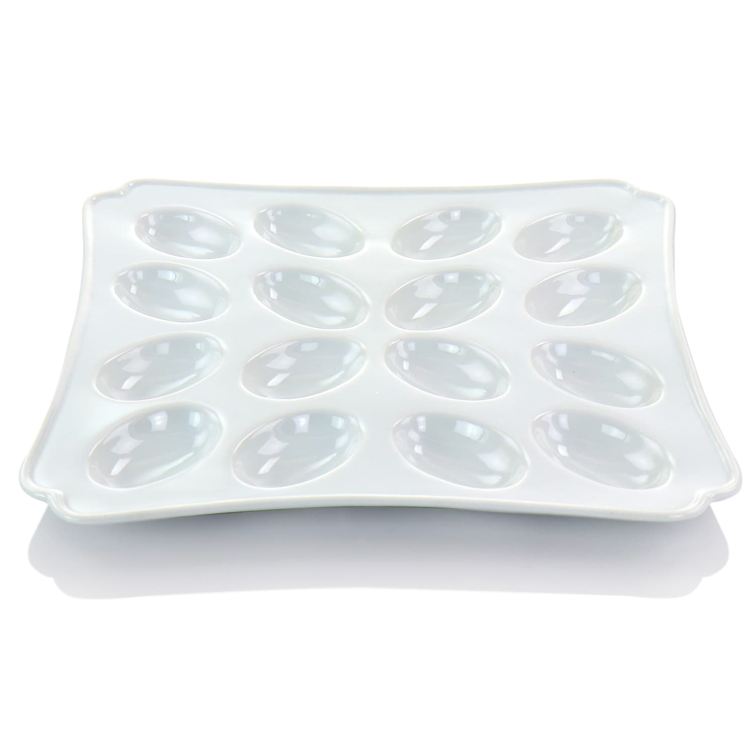 Martha Stewart Ceramic Deviled Eggs Serving Platter, 12in, White - Image 3