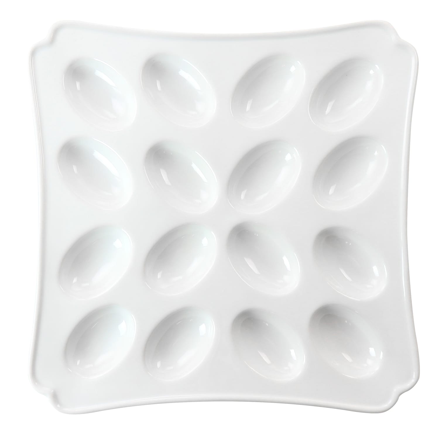 Martha Stewart Ceramic Deviled Eggs Serving Platter, 12in, White - Image 4