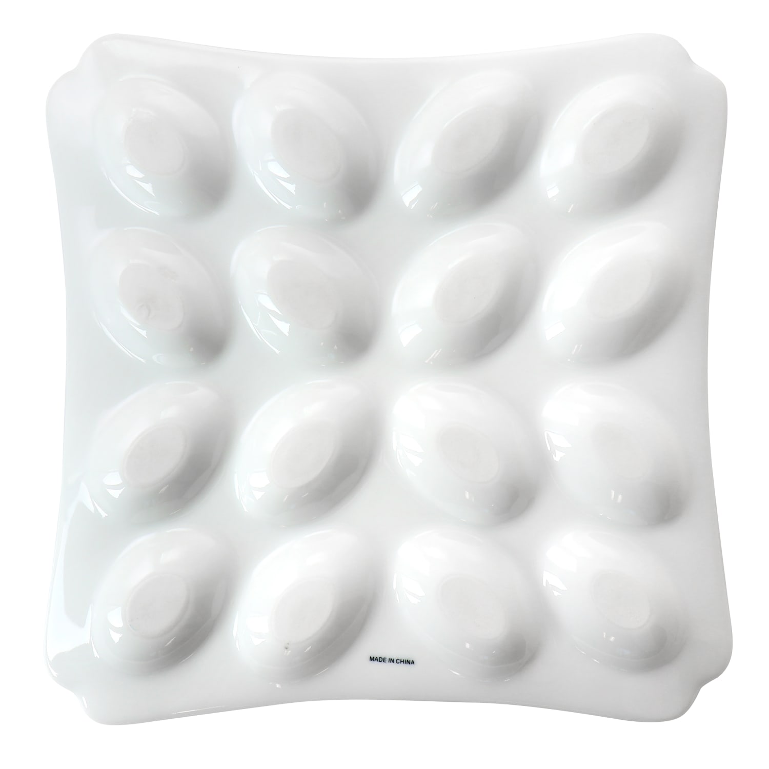 Martha Stewart Ceramic Deviled Eggs Serving Platter, 12in, White - Image 5