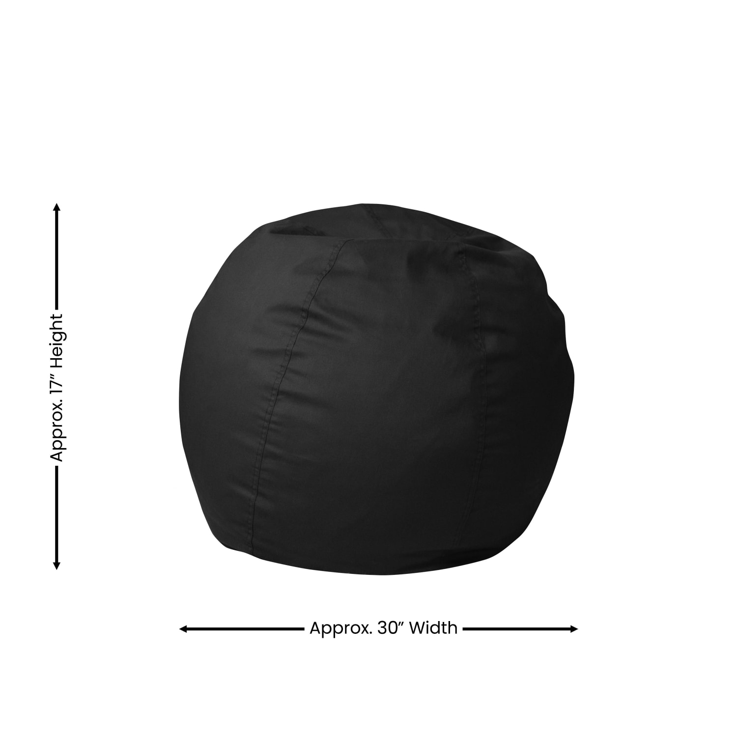 Flash Furniture Small Bean Bag Chair For Kids And Teens, Black - Image 6