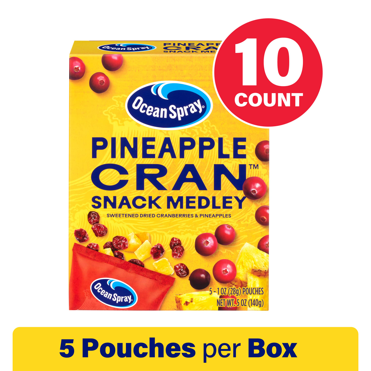 Ocean Spray Pineapple Cran Snack Medley, 1 Oz, 5 Packs Per Box, Set Of 10 Boxes - Image 3