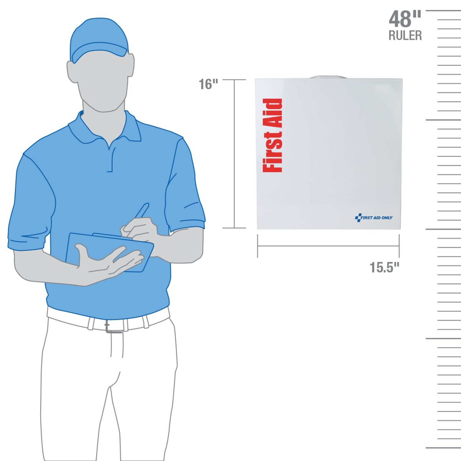First Aid Only Smart Compliance ANSI B First Aid Large Metal Cabinet With Medication, 16-1/2inH x 15-3/4inW x 15-1/2inD, White - Image 5