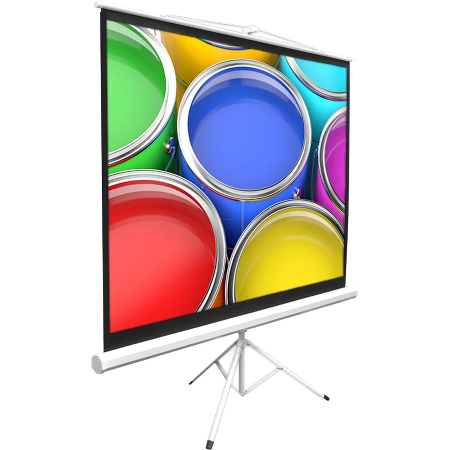 PylePro PRJTP84 84in Manual Projection Screen - Front Projection - 4:3 - Matte White - 50in Height x 66.9in Width - Floor Mount - Image 3