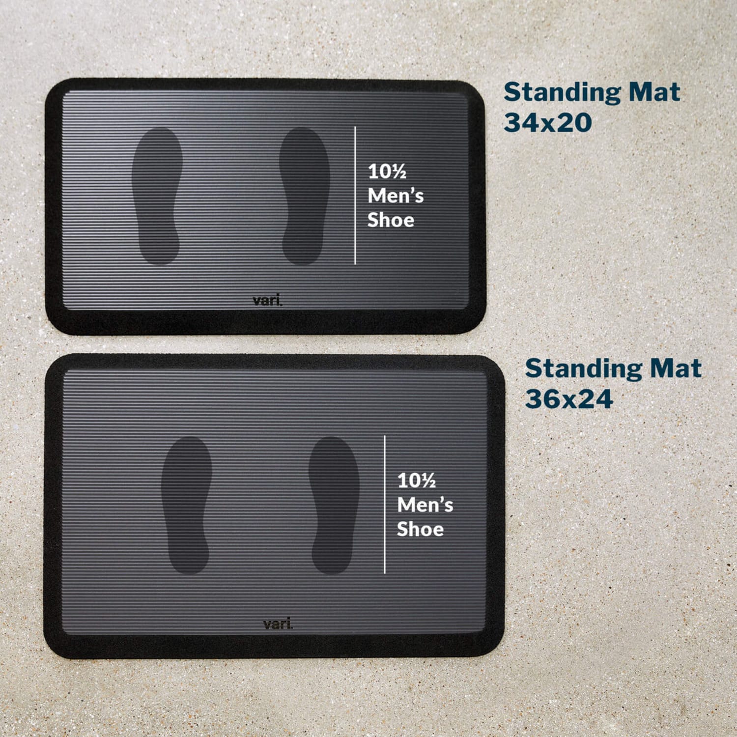 Vari Standing Mat Anti-Fatigue Standing Desk Mat, 36in x 24in, Black - Image 5