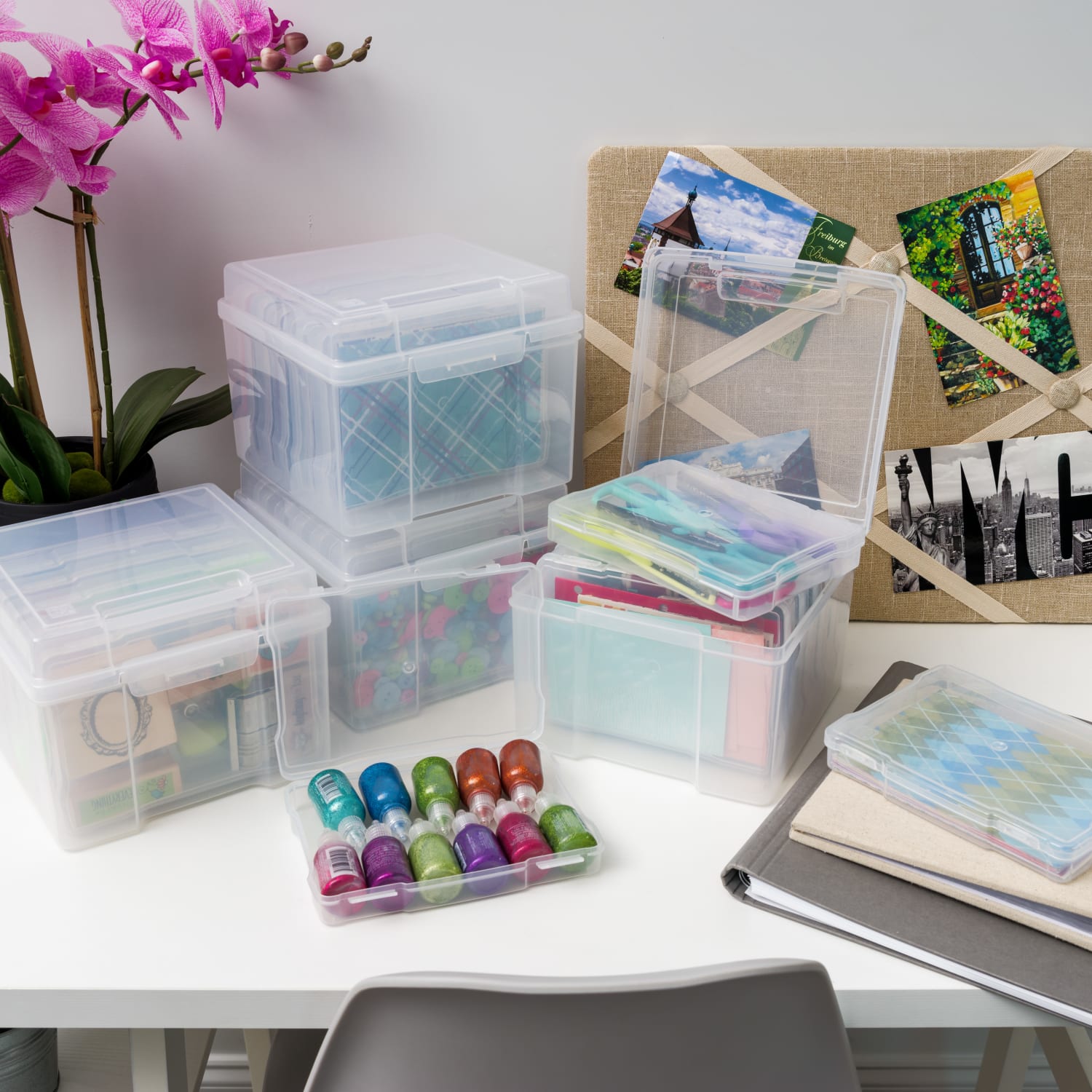 IRIS Craft Keeper For 5in x 7in Photo And Embellishment Cases, 8-5/8in x 8-1/2in x 6-5/8in, Clear - Image 4