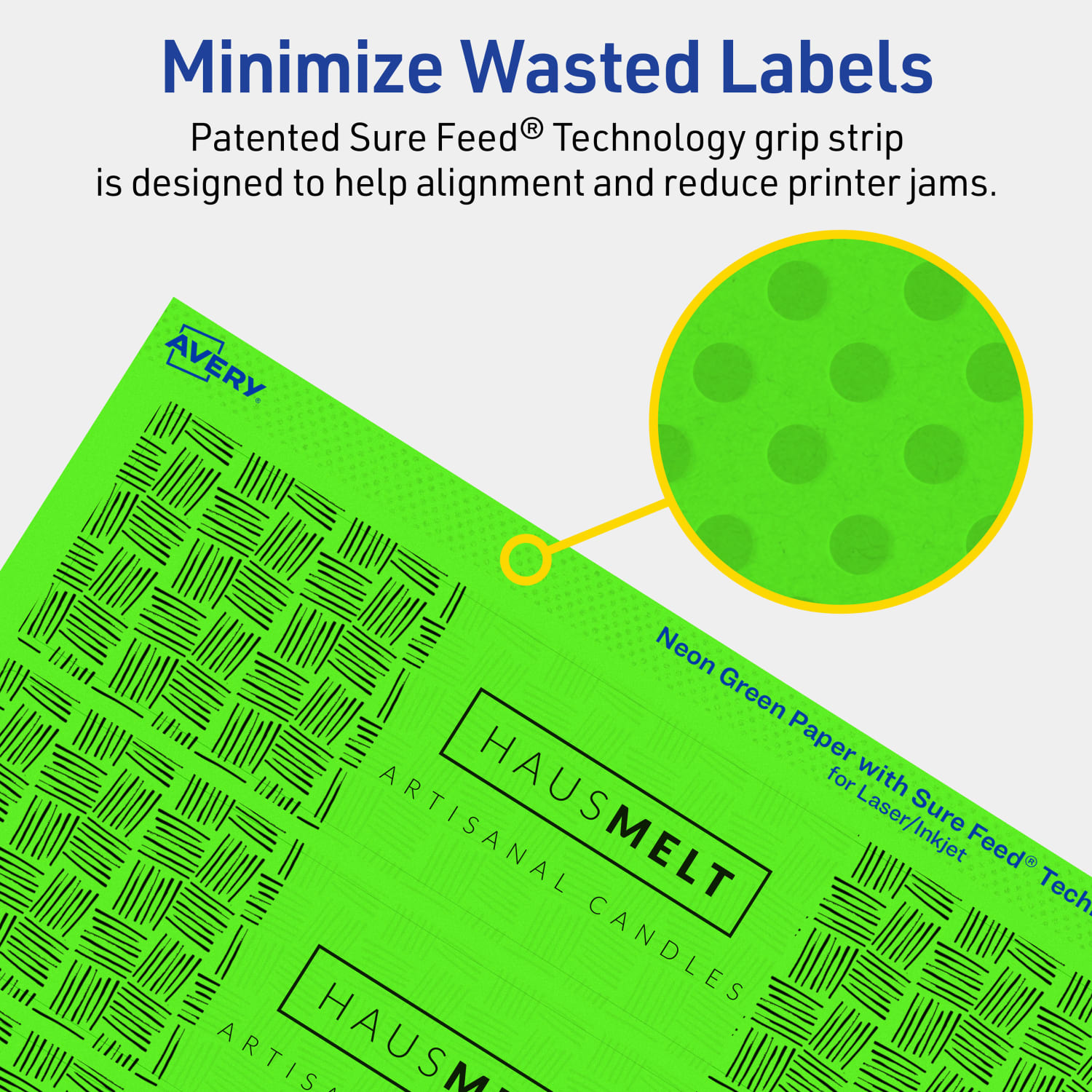 Avery Print-To-The-Edge Labels With Sure Feed Technology, 94232-NGP20, Rectangle, 1-3/4in x 7-3/4in, Matte Neon Green, Pack of 100 - Image 5