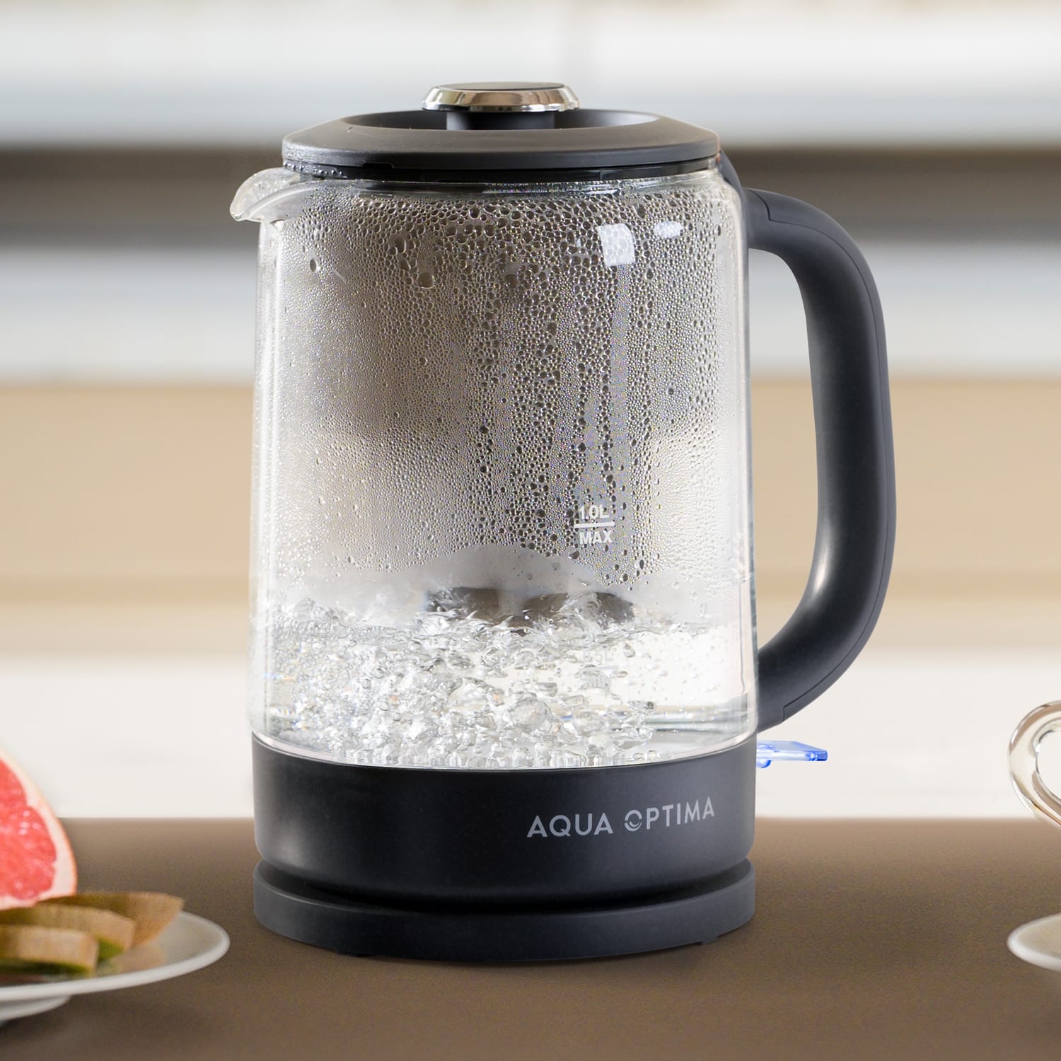 Aqua Optima Electric 1.7L Plastic Kettle With Water Filter, Black, KT3001 - Image 3
