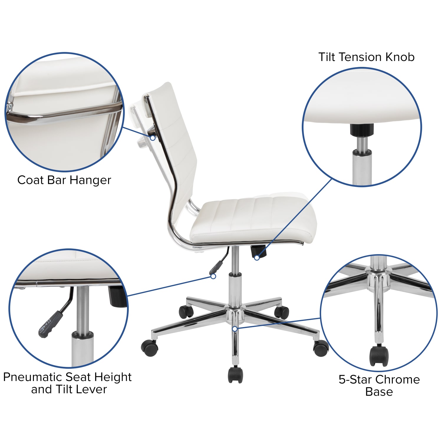 Flash Furniture Hansel LeatherSoft™ Faux Leather MidBack Executive Office Chair White PopularChairscom Flash Furniture Hansel LeatherSoft™ Faux Leather Mid Back Executive Office Chair White PopularChairscom