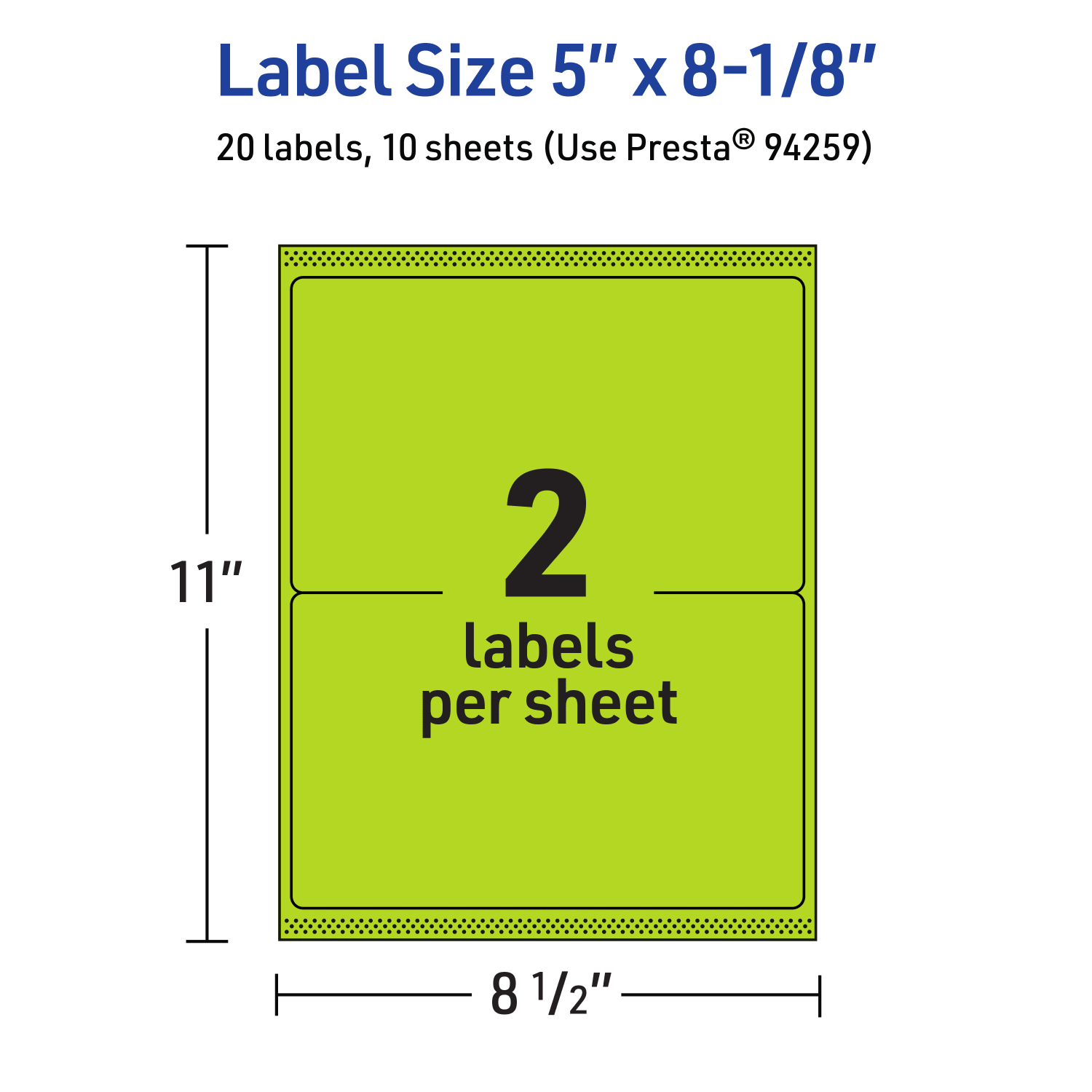 Avery Printable Labels With Sure Feed Technology, 94259-BGP10, Rectangle, 5in x 8-1/8in, Matte Bright Green, Pack of 20 - Image 6