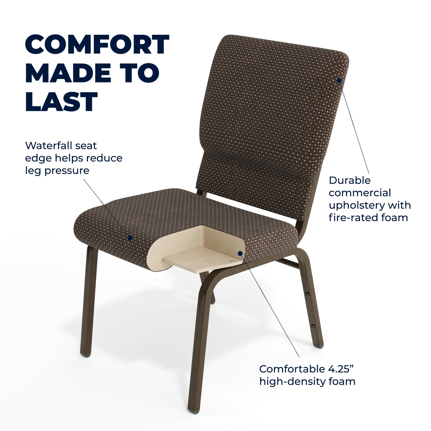 Flash Furniture HERCULES Series Stackable Church Chair Brown DotGoldvein PopularChairscom
