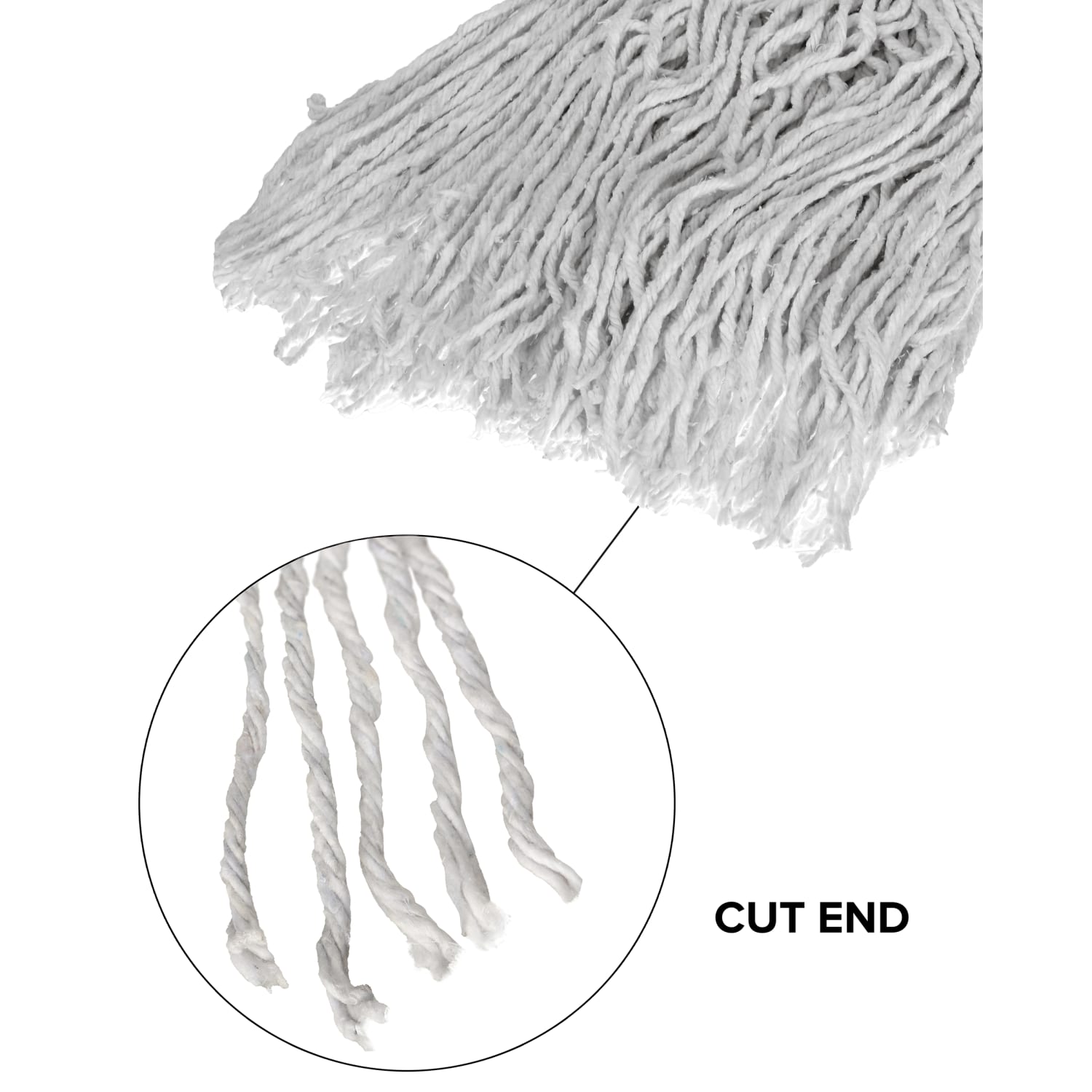 Alpine Industries Cotton Cut-End Mop Heads With 1in Band, 24 Oz, White, Set Of 12 Heads - Image 5