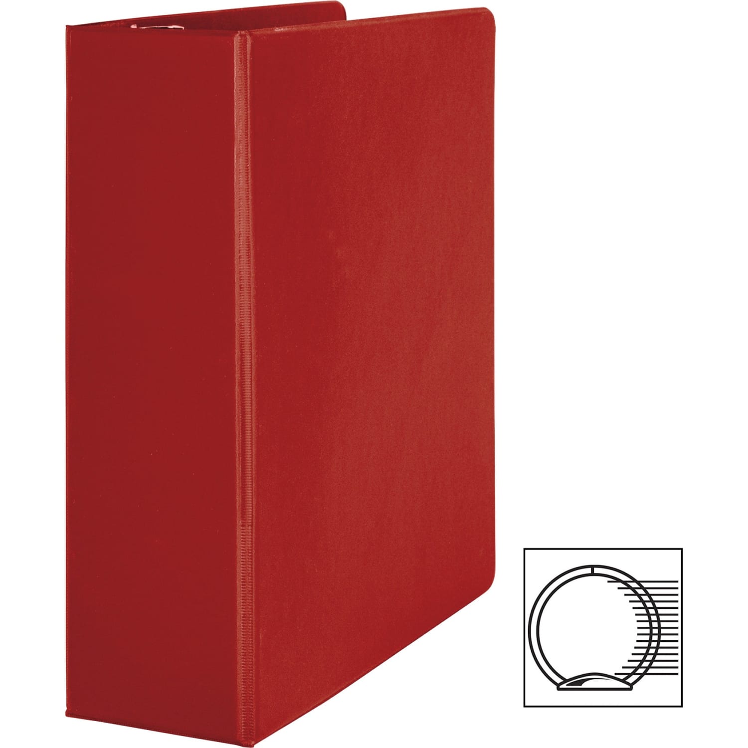 Business Source Basic Round Ring Binders - 3in Binder Capacity - Round Ring Fastener(s) - Vinyl - Red - 1.68 lb - Recycled - 1 / Each - Image 3