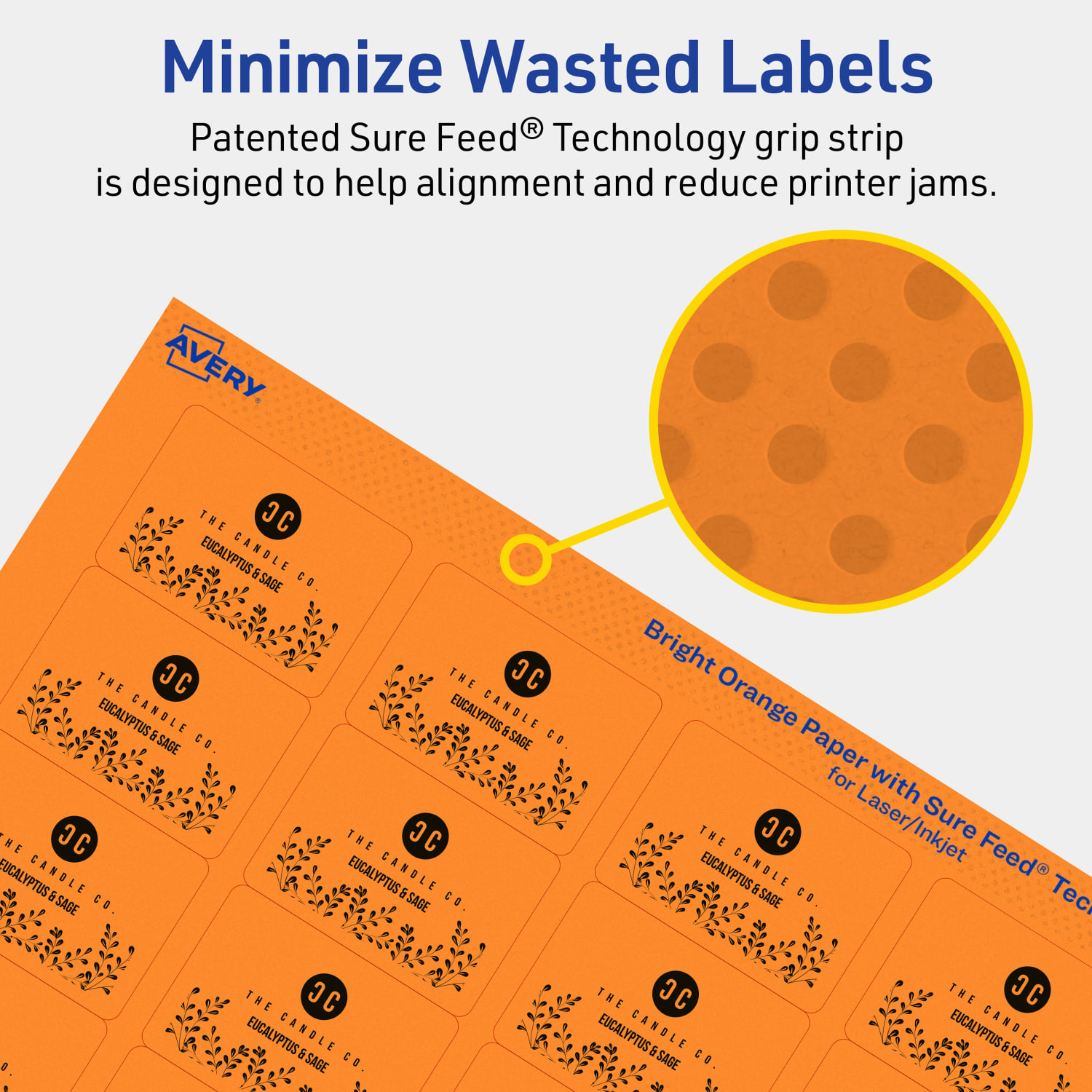 Avery Printable Labels With Sure Feed Technology, 94226-BOP80, Rectangle, 1-1/4in x 1-3/4in, Matte Bright Orange, Pack of 2560 - Image 5