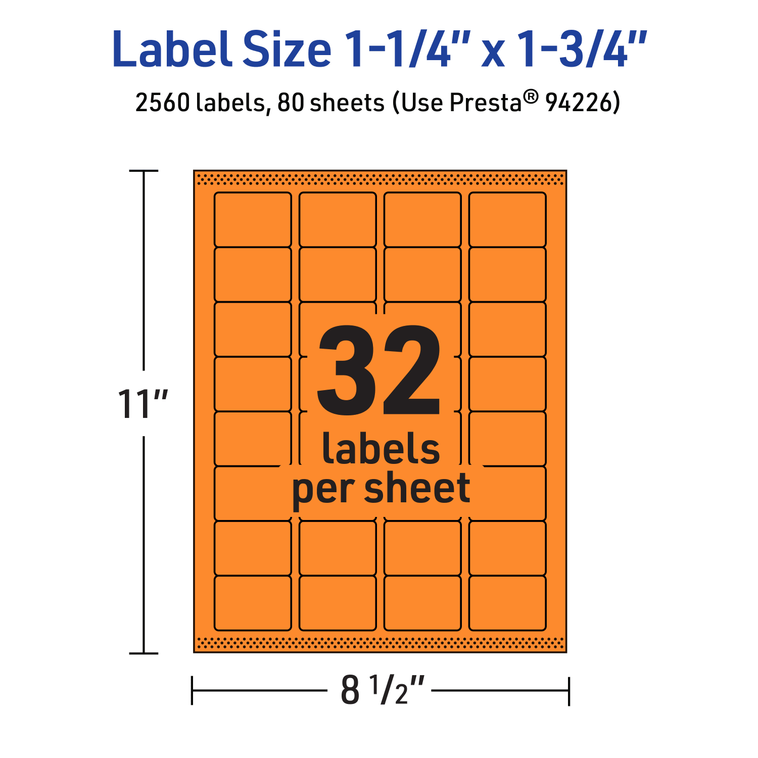 Avery Printable Labels With Sure Feed Technology, 94226-BOP80, Rectangle, 1-1/4in x 1-3/4in, Matte Bright Orange, Pack of 2560 - Image 6