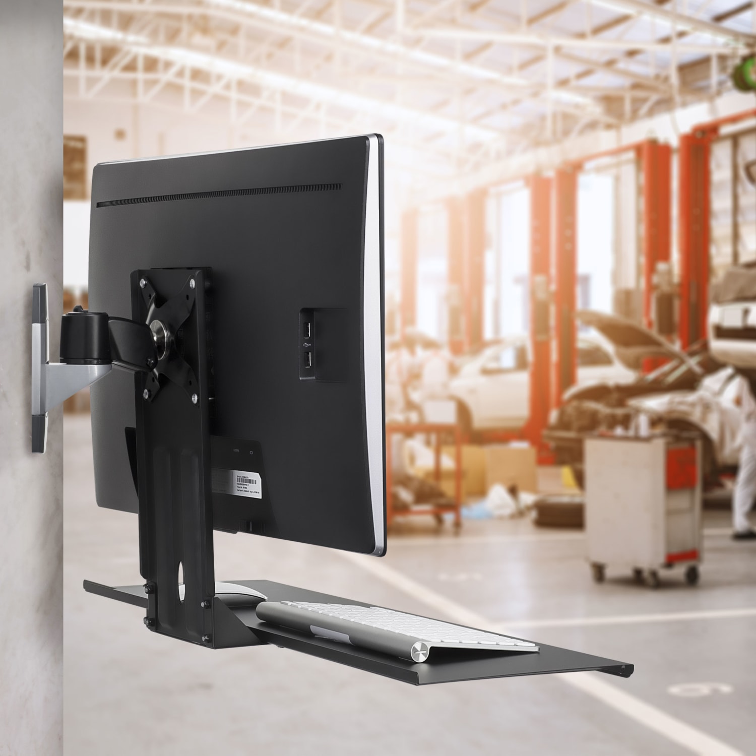 Mount-It! MI-7917 Monitor And Keyboard Wall Mount, 8-13/16inH x 27inW x 3-1/4inD, Black - Image 4