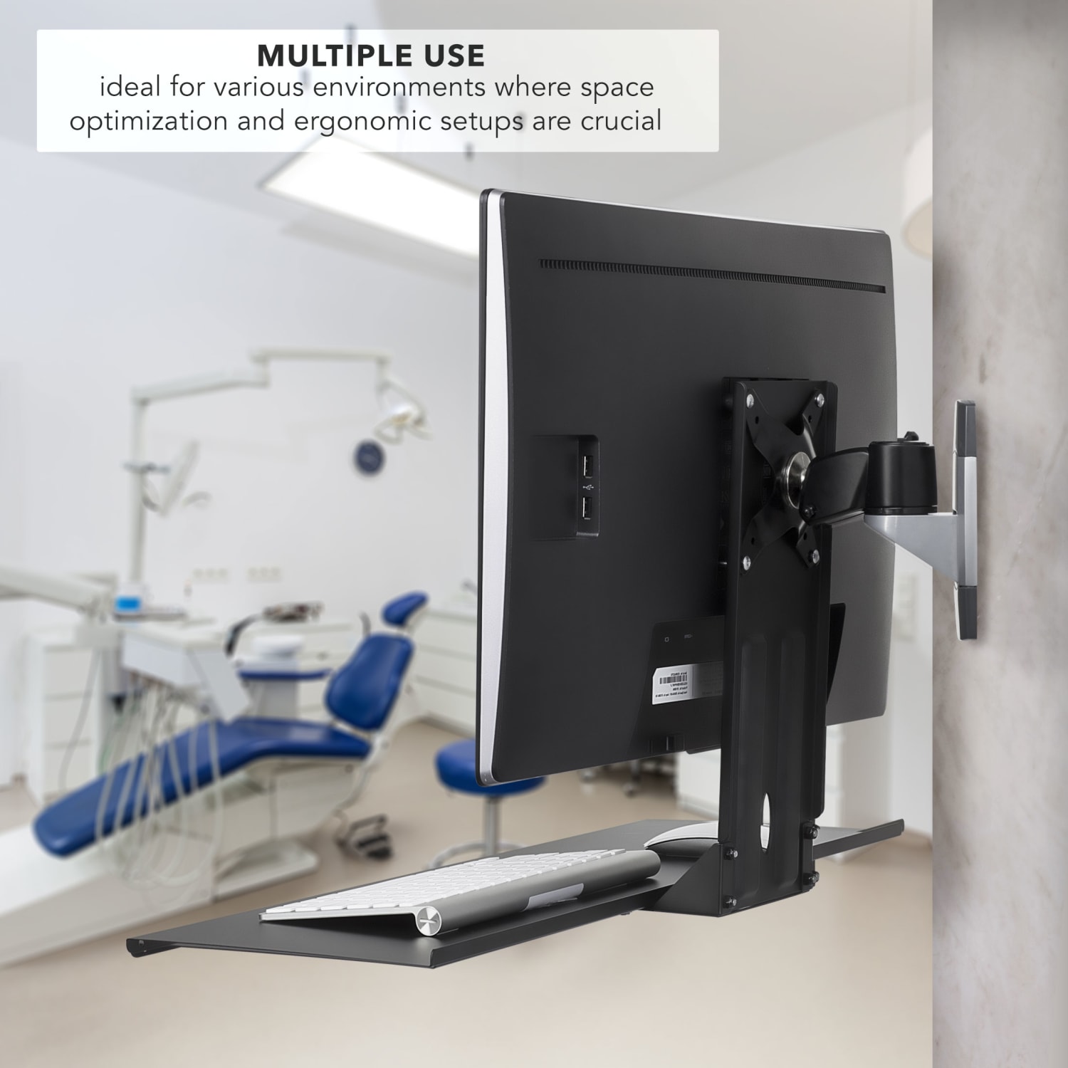 Mount-It! MI-7917 Monitor And Keyboard Wall Mount, 8-13/16inH x 27inW x 3-1/4inD, Black - Image 5