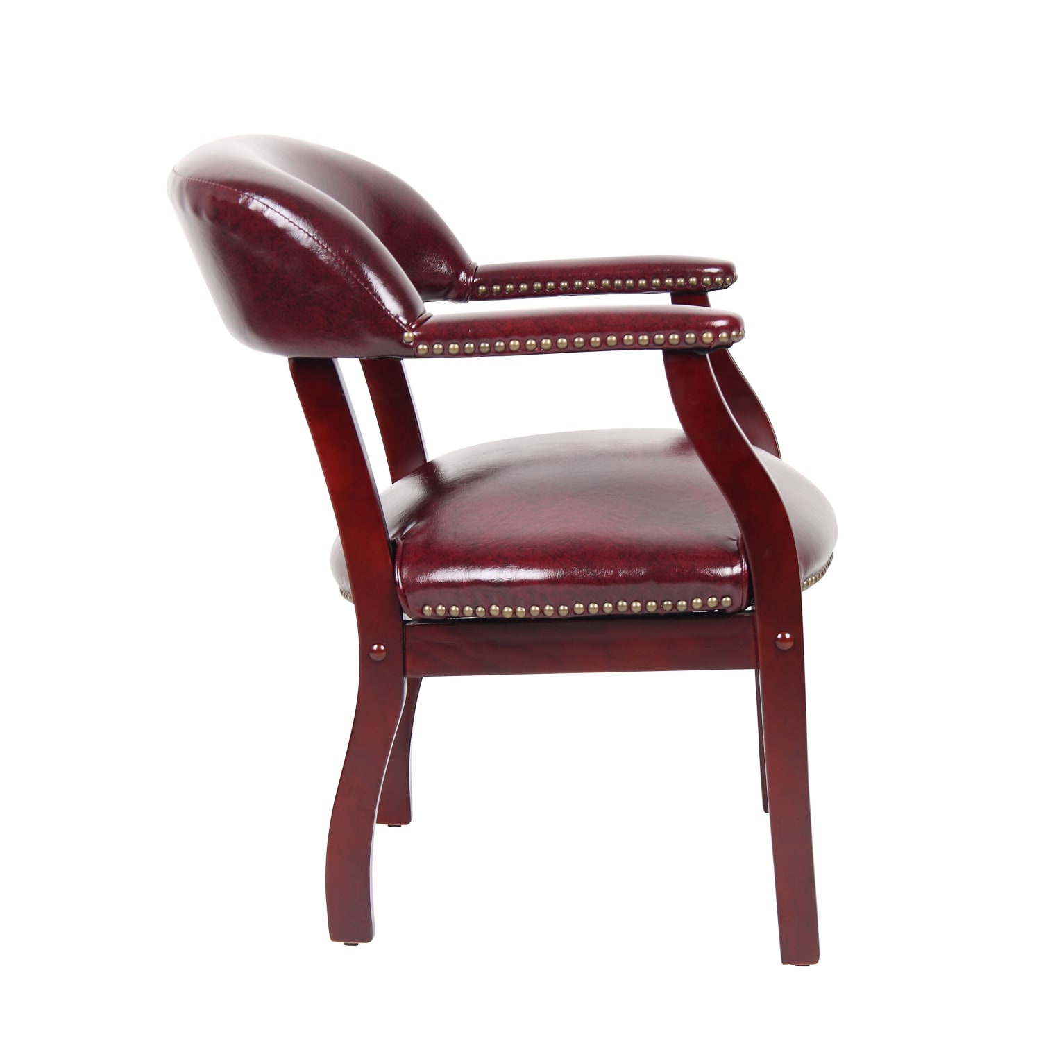 Boss Office Products Traditional Tufted Conference Chair, Oxblood/Mahogany - Image 3