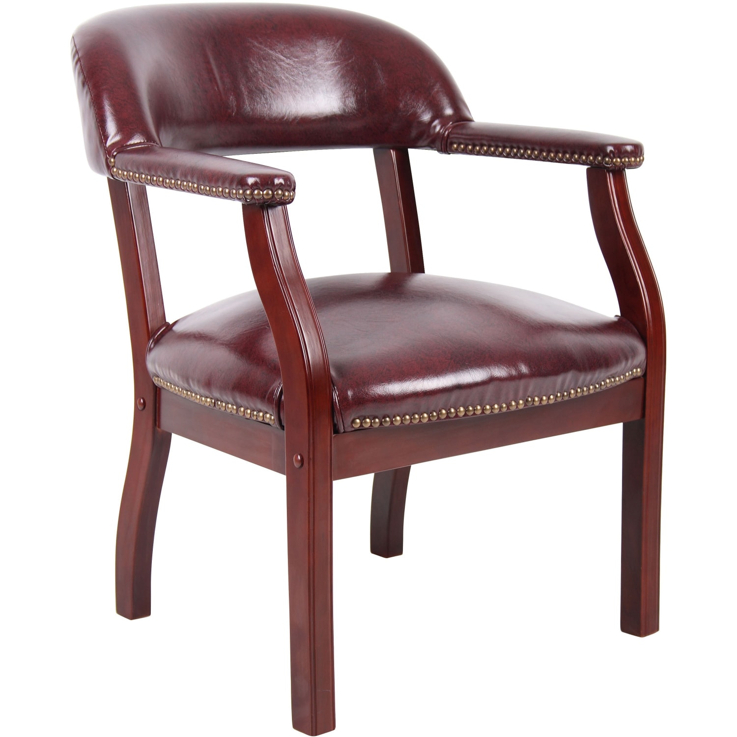 Boss Office Products Traditional Tufted Conference Chair OxbloodMahogany PopularChairscom