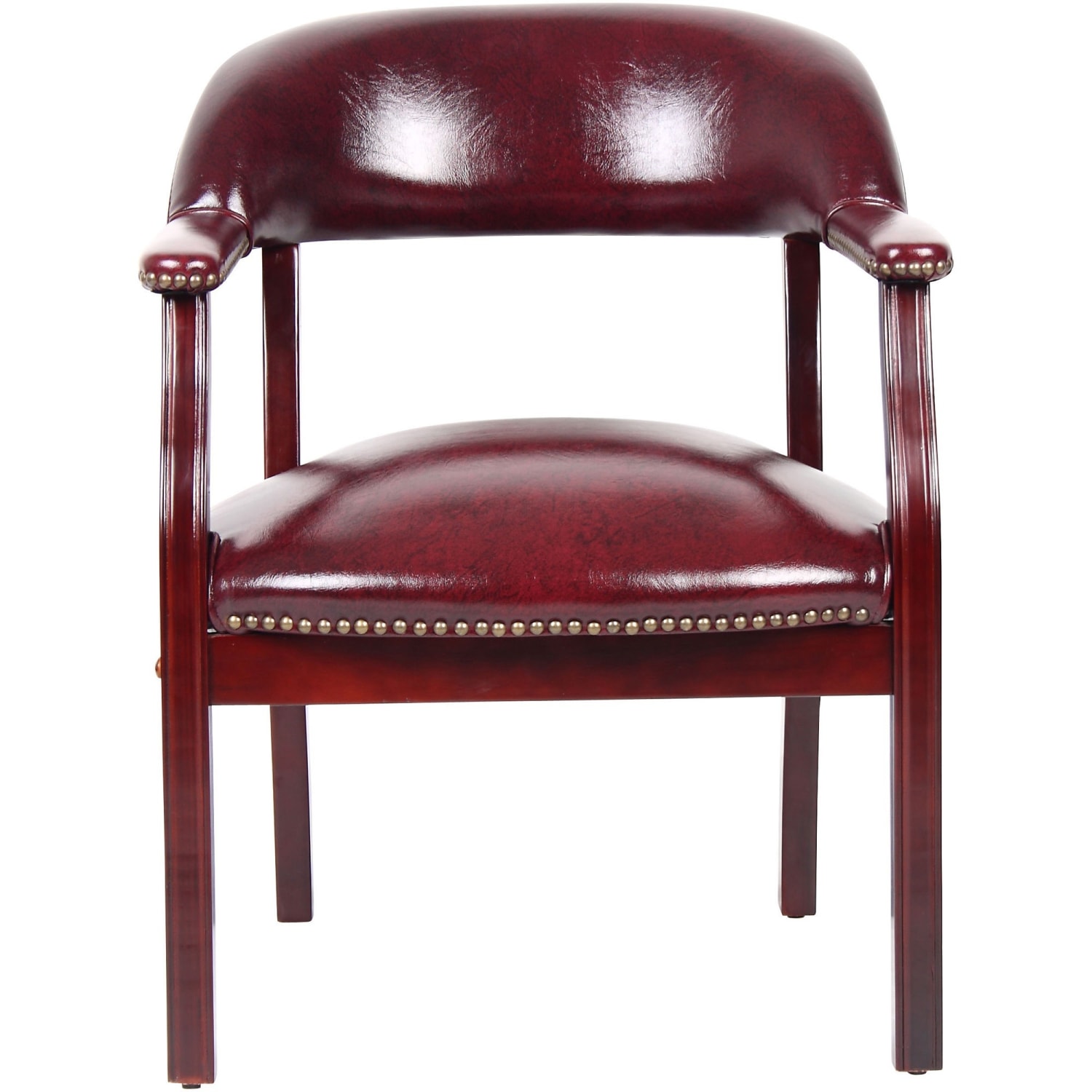 Boss Office Products Traditional Tufted Conference Chair OxbloodMahogany PopularChairscom