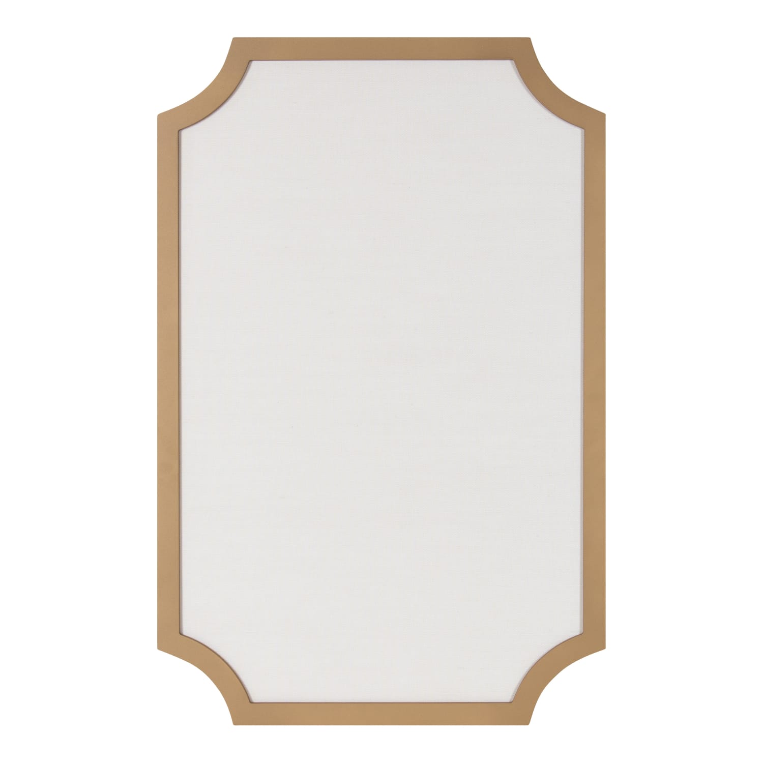 Kate and Laurel Holbrook Non-Magnetic Scalloped Rectangle Framed Pinboard, Fabric, 24in x 36in, Off-White, Gold Wood Frame - Image 3