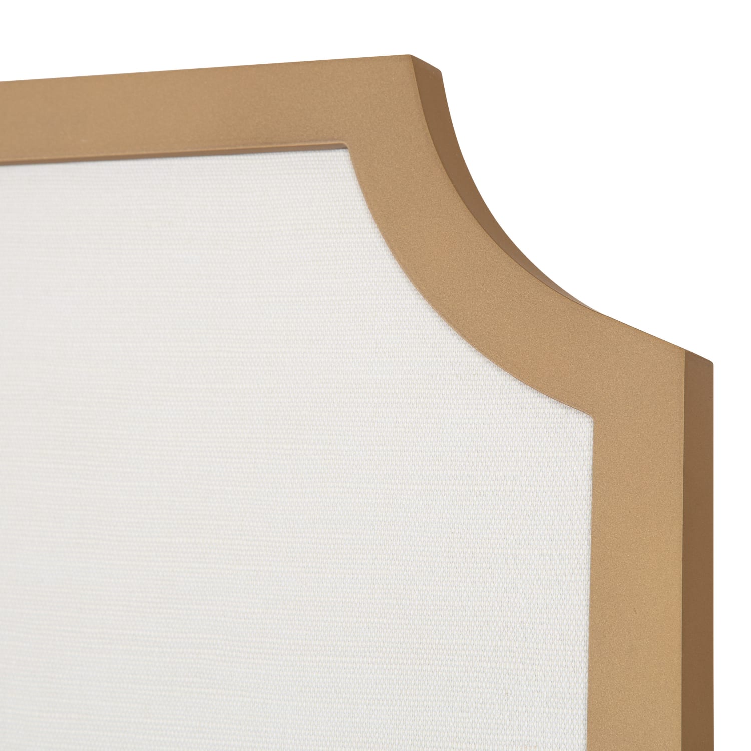 Kate and Laurel Holbrook Non-Magnetic Scalloped Rectangle Framed Pinboard, Fabric, 24in x 36in, Off-White, Gold Wood Frame - Image 4