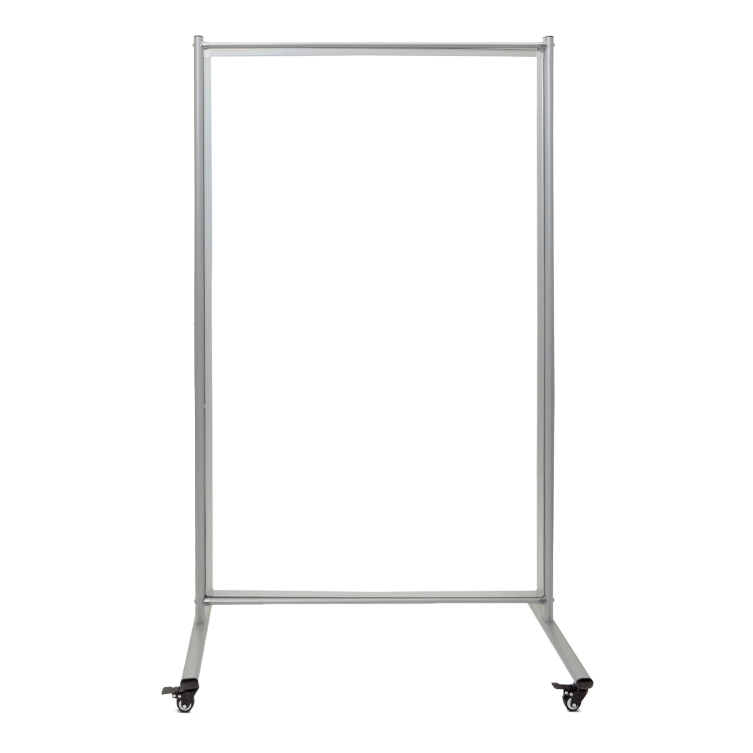 Luxor Double-Sided Mobile Magnetic Dry-Erase Whiteboard Room Divider, 75in x 43in, Aluminum Frame With Silver Finish