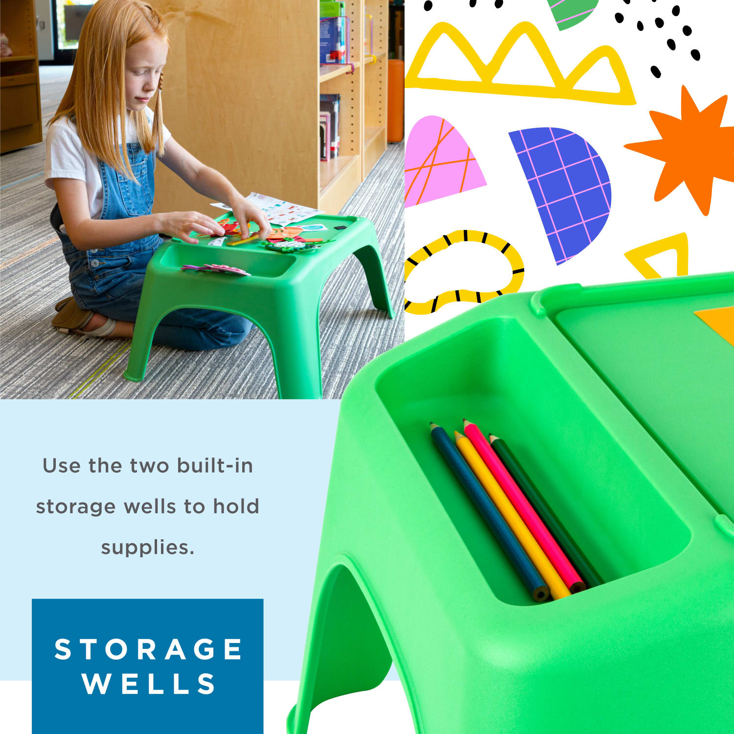LapGear Turtle Table Kids Activity Lap Desk Tray, Green, 8-Pack - Image 3
