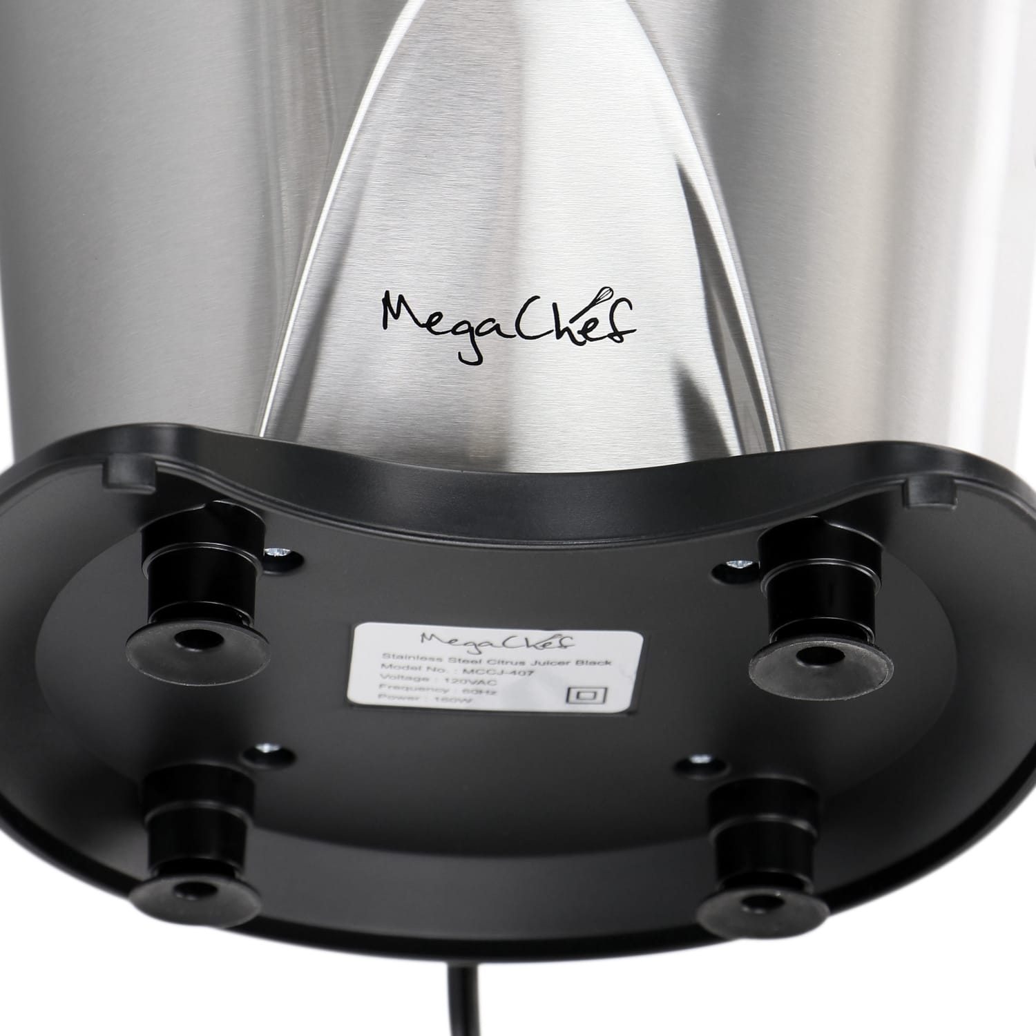 MegaChef Stainless Steel Electric Citrus Juicer, 11-5/8inH x 7-1/2inW x 12inD, Black - Image 4
