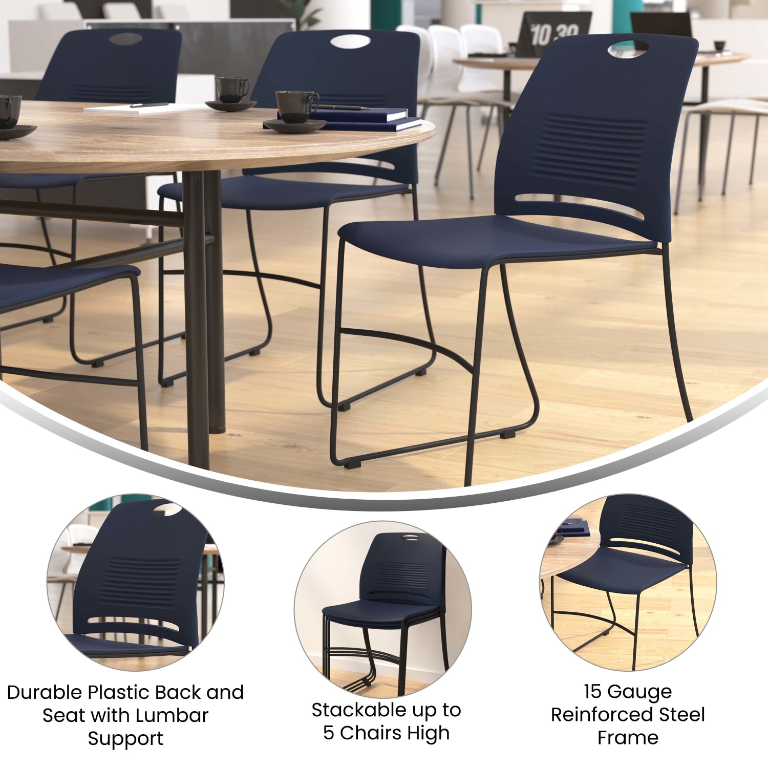 Flash Furniture HERCULES Commercial Grade 660lb Capacity Plastic Stack Chair With Carrying Handle NavyBlack PopularChairscom Flash Furniture HERCULES Commercial Grade 660 lb Capacity Plastic Stack Chair With Carrying Handle NavyBlack PopularChairscom