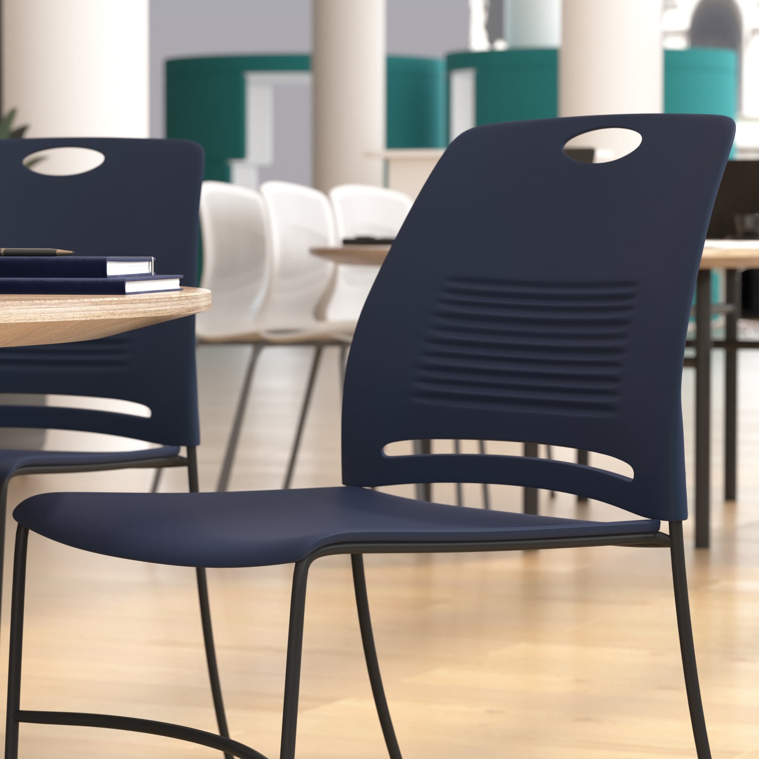 Flash Furniture HERCULES Commercial Grade 660lb Capacity Plastic Stack Chair With Carrying Handle NavyBlack PopularChairscom Flash Furniture HERCULES Commercial Grade 660 lb Capacity Plastic Stack Chair With Carrying Handle NavyBlack PopularChairscom