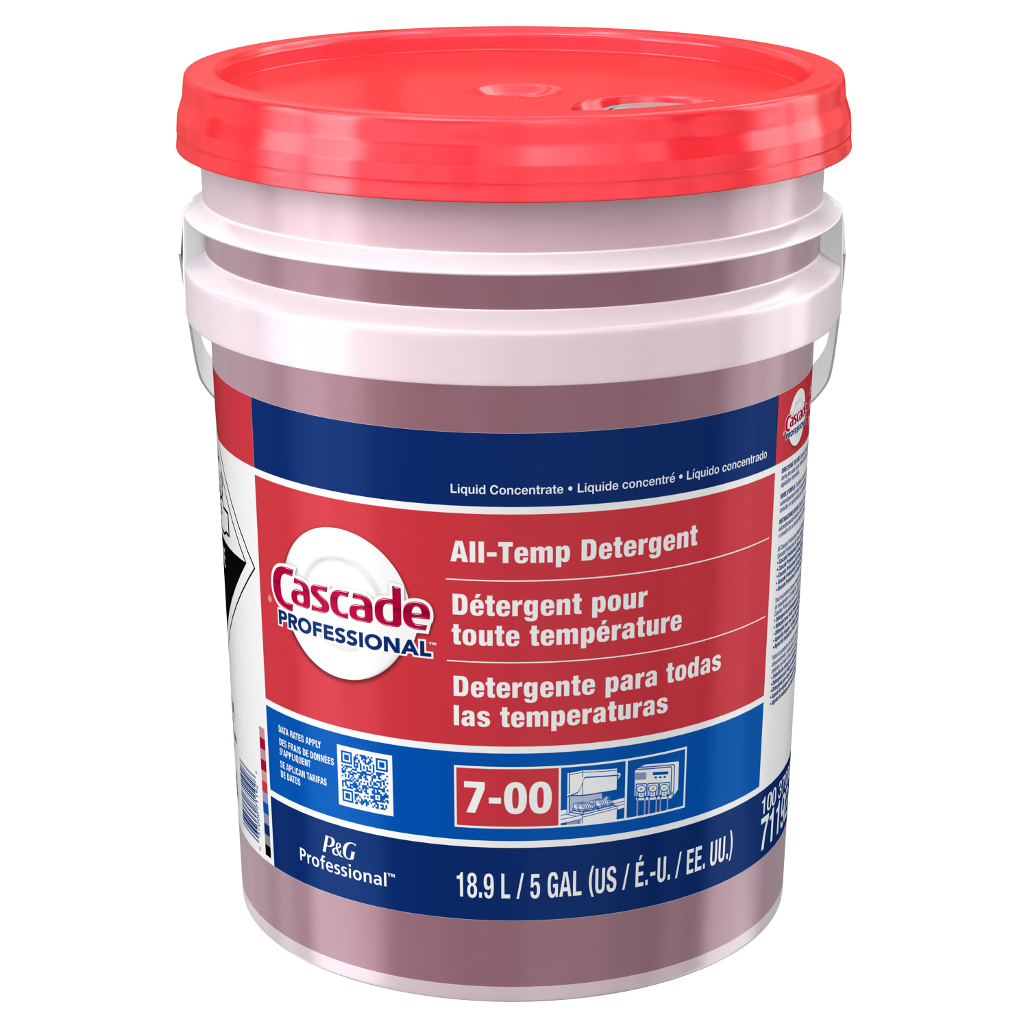 Cascade Professional All-Temperature Rinse Aid Detergent, Closed Loop, 5 Gallon, Red - Image 3
