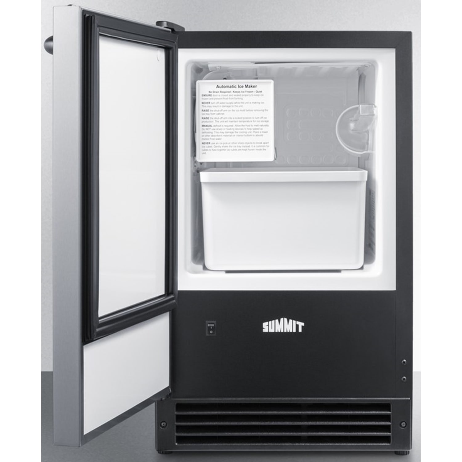 Summit Appliances Under The Counter No-Drain Ice Machine, Silver - Image 3
