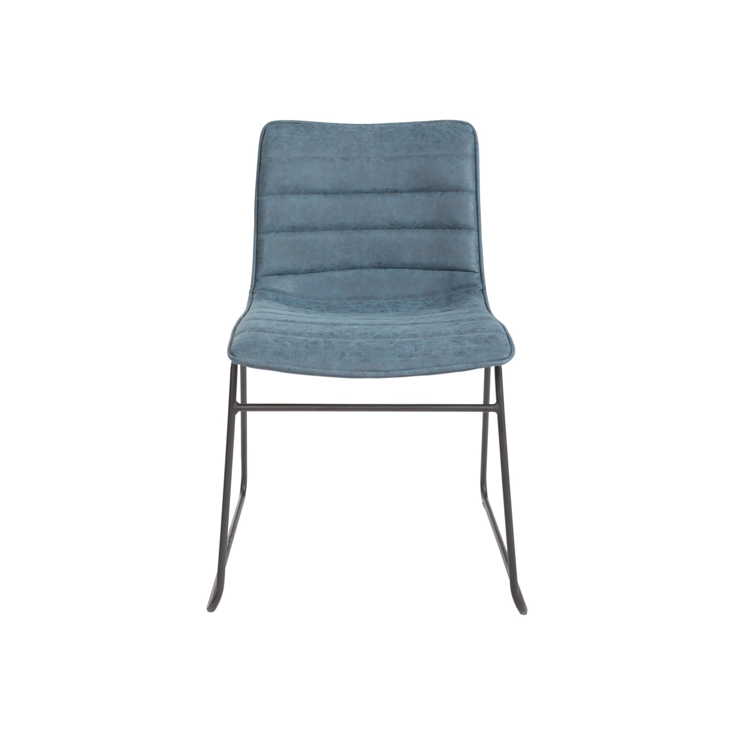 Office Star Halo Faux Leather Stacking Chairs, Blue/Black, Set Of 2 Chairs - Image 5