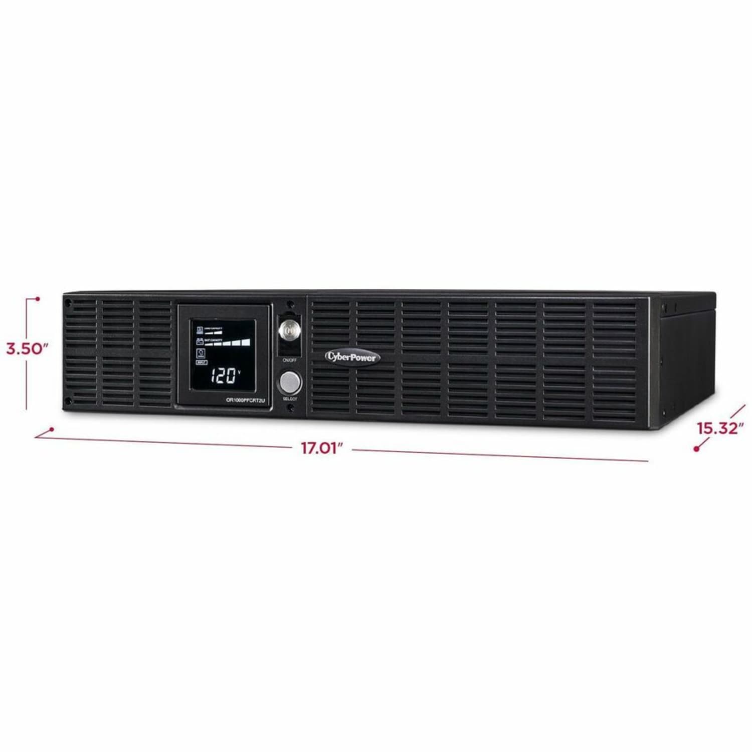 CyberPower OR1000PFCRT2U PFC Sinewave UPS Systems - 1000VA/700W, 120 VAC, NEMA 5-15P, 2U, Rack/Tower, Sine Wave, 8 Outlets, LCD- OR1000PFCRT2U - Image 5