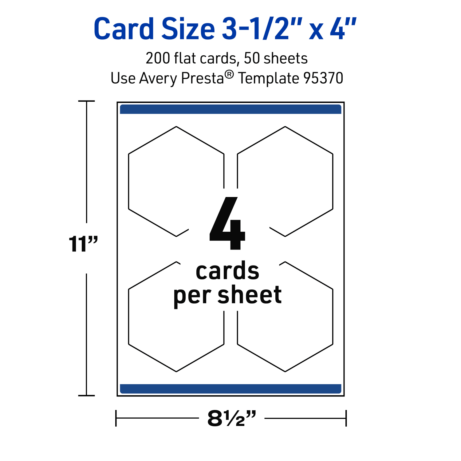 Avery Print-To-The-Edge Flat Cards With Sure Feed Technology, 3-1/2inx4in Hexagon, Matte White, Pack Of 200 - Image 6