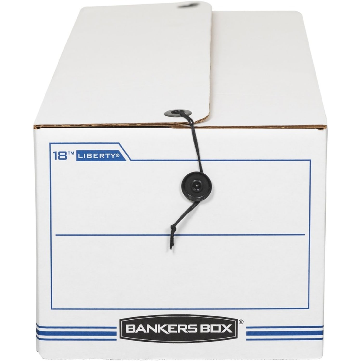 Bankers Box Liberty Corrugated Storage Boxes, 7 1/2in x 9in x 24 1/4in, White/Blue, Case Of 12 - Image 4