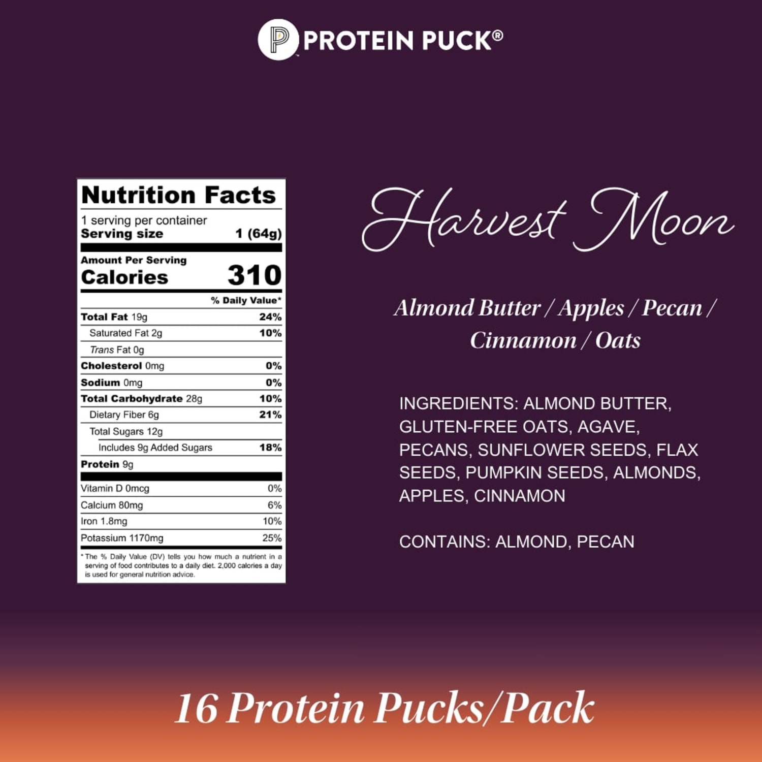 Protein Puck, Harvest Moon, Apple Cinnamon - 16-2.25 oz. - Image 4