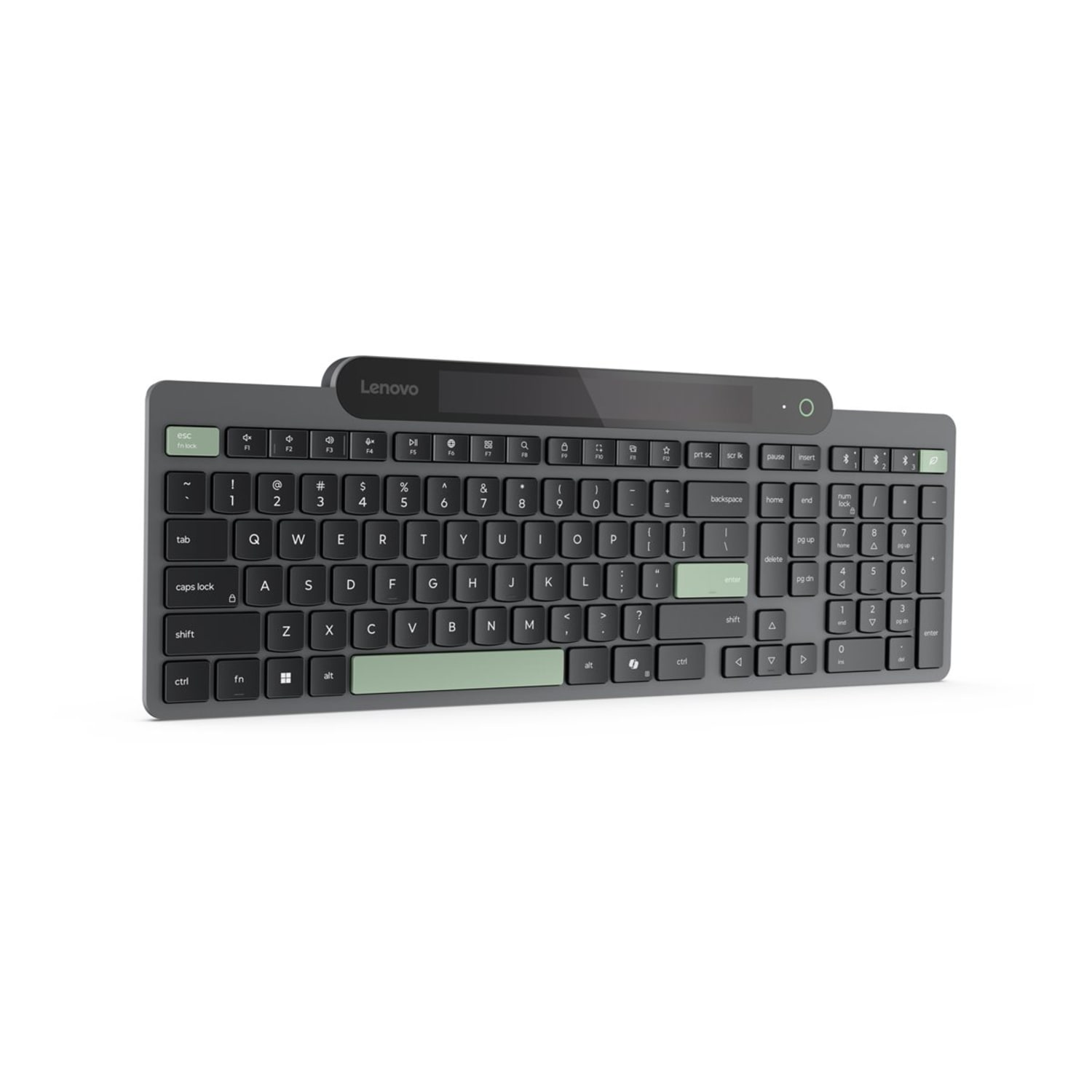 Lenovo - Keyboard - self-charging - wireless - Bluetooth 5.1 - QWERTY - Spanish - Latin America - black - brown box - Image 4