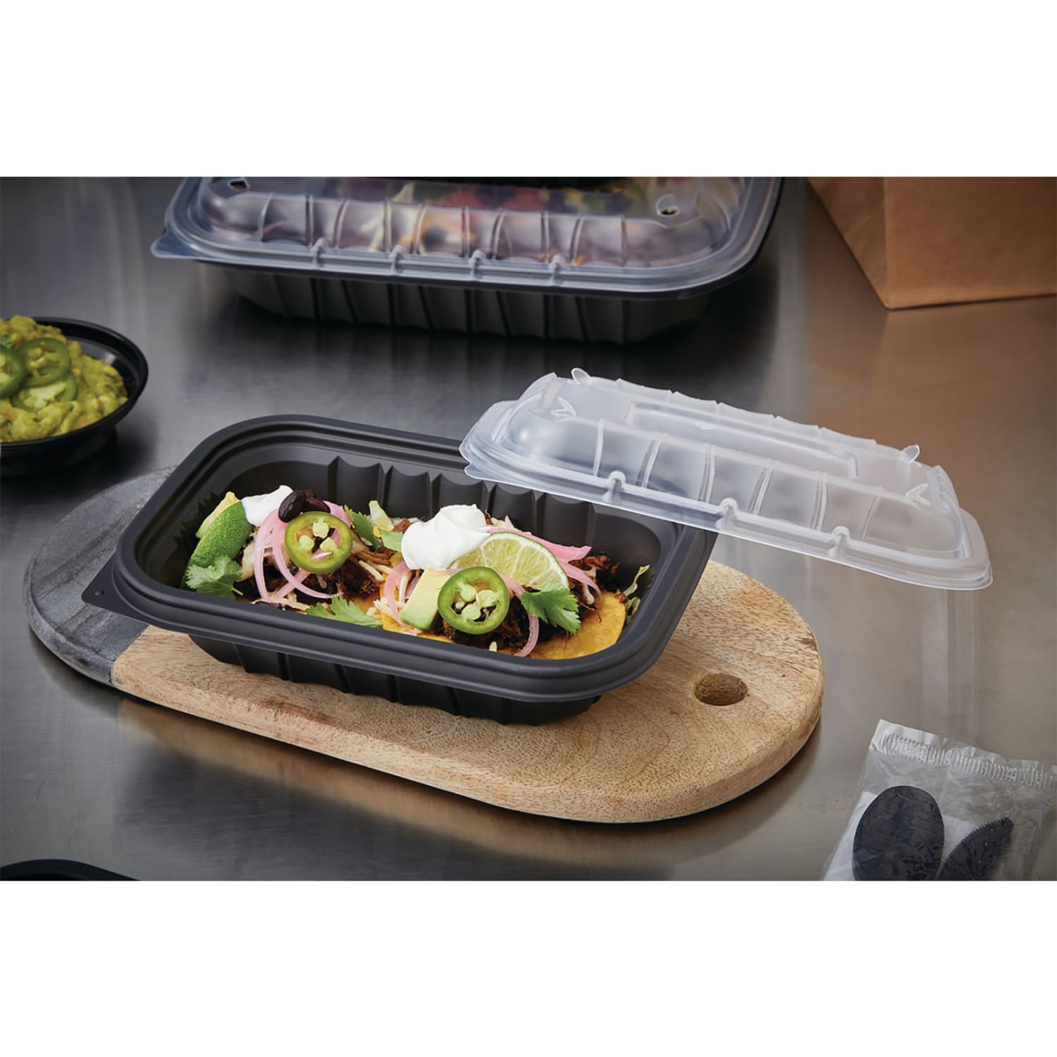 Pactiv Evergreen EarthChoice Entree2Go Container Bases, 9in x 6in, 24 Oz, Black, Carton Of 300 - Image 5