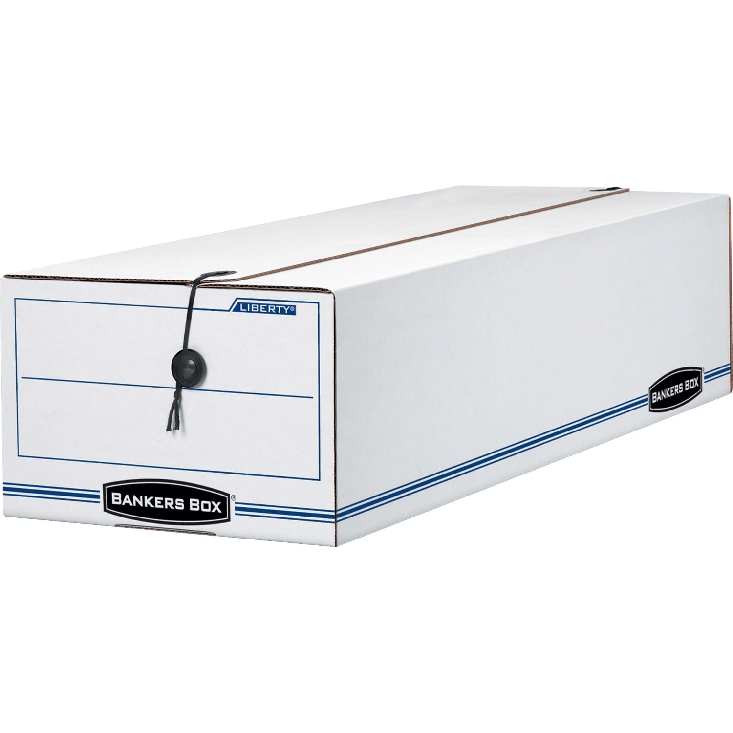 Bankers Box Liberty Corrugated Storage Boxes, 6 1/4in x 9 3/4in x 23 3/4in, White/Blue, Case Of 12 - Image 3