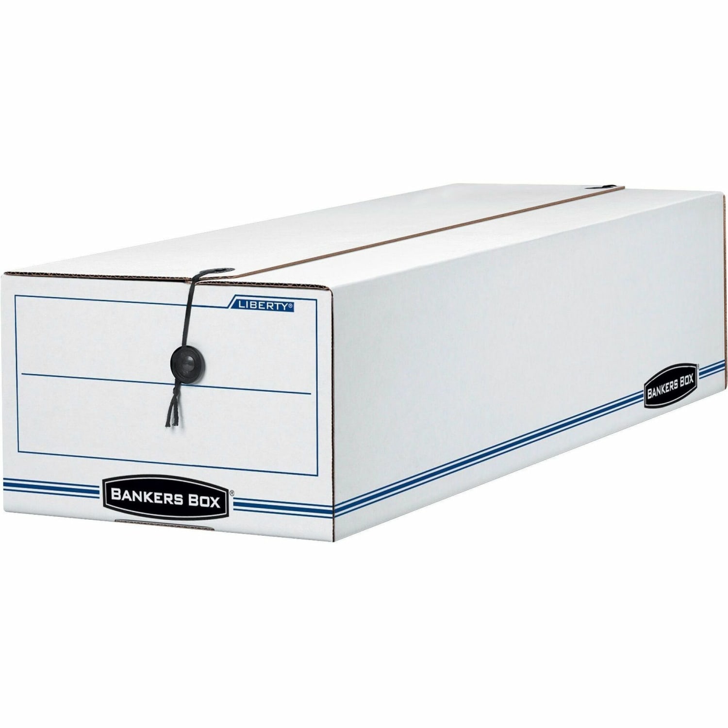 Bankers Box Liberty Corrugated Storage Boxes, 6 1/4in x 9 3/4in x 23 3/4in, White/Blue, Case Of 12 - Image 4