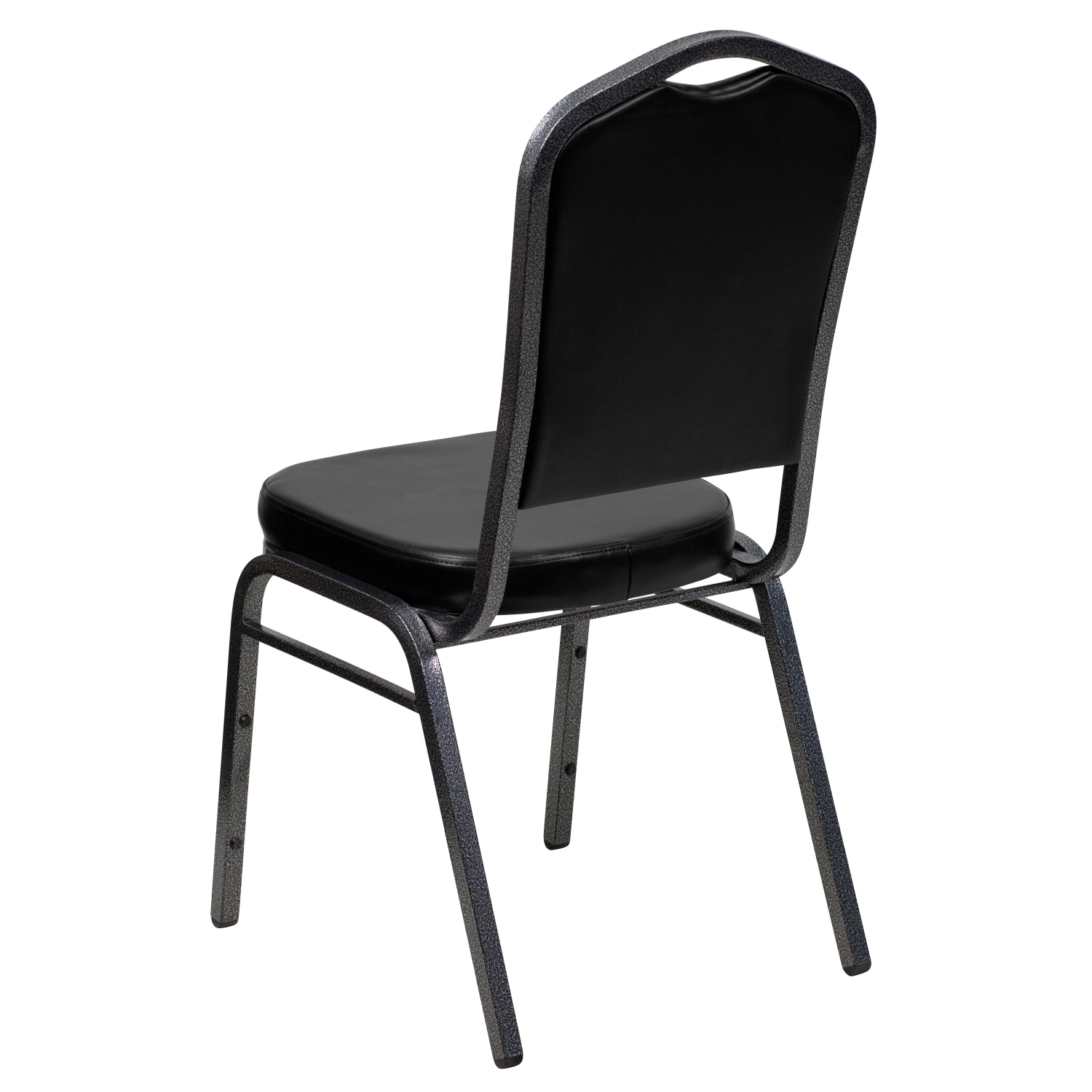Flash Furniture HERCULES Series Crown Back Stacking Banquet Chair BlackSilver Vein PopularChairscom