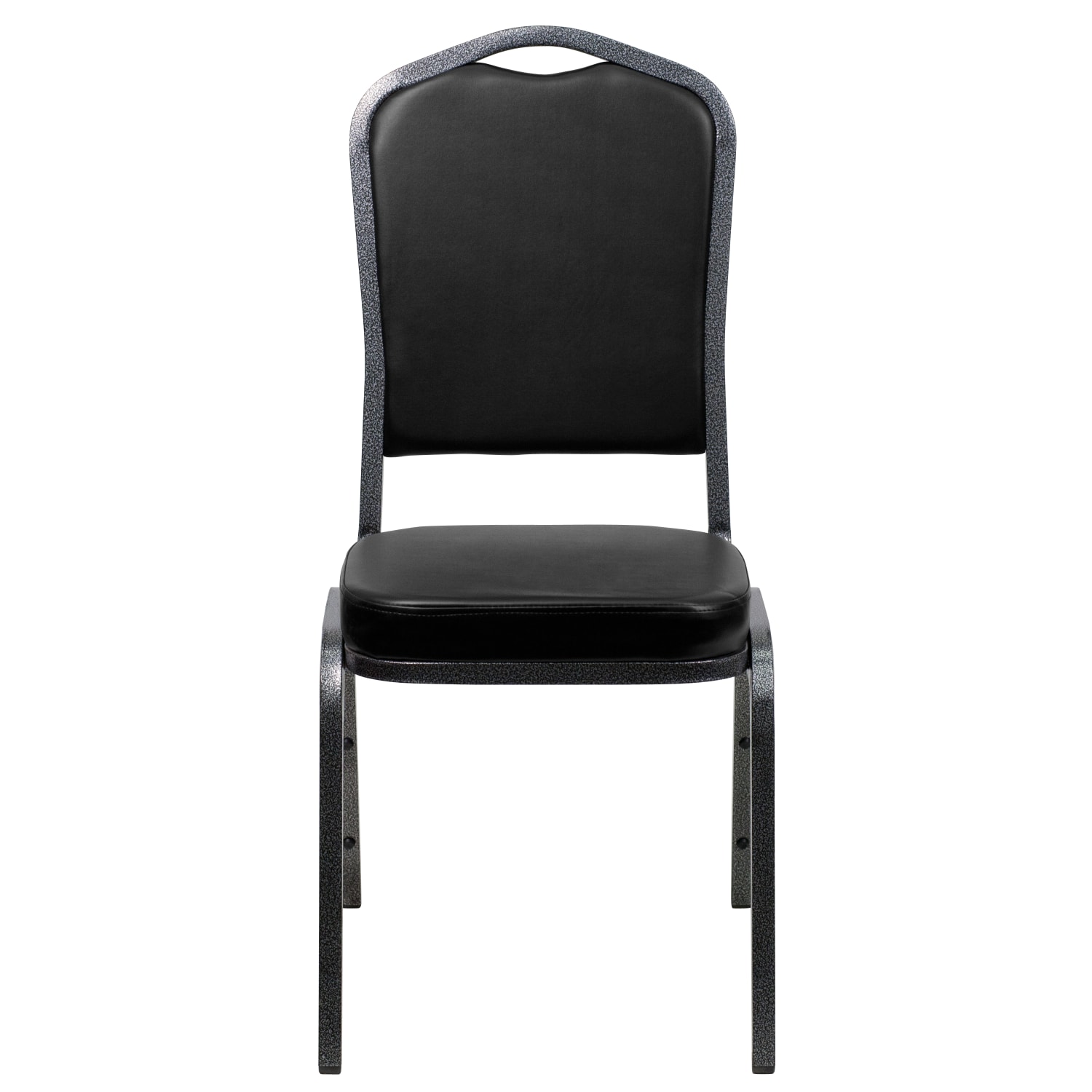 Flash Furniture HERCULES Series Crown Back Stacking Banquet Chair BlackSilver Vein PopularChairscom