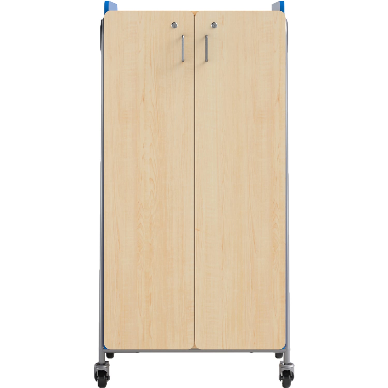 Safco Whiffle Double-Column 14-Drawer Mobile Storage Cart, 60inH x 30inW x 19-3/4inD, Spectrum Blue - Image 3