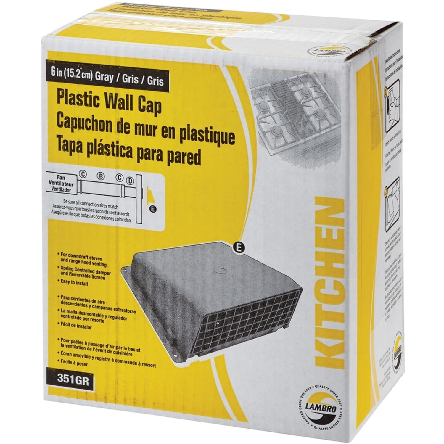 Lambro Plastic Wall Cap (6in) - For Dryer - Image 6