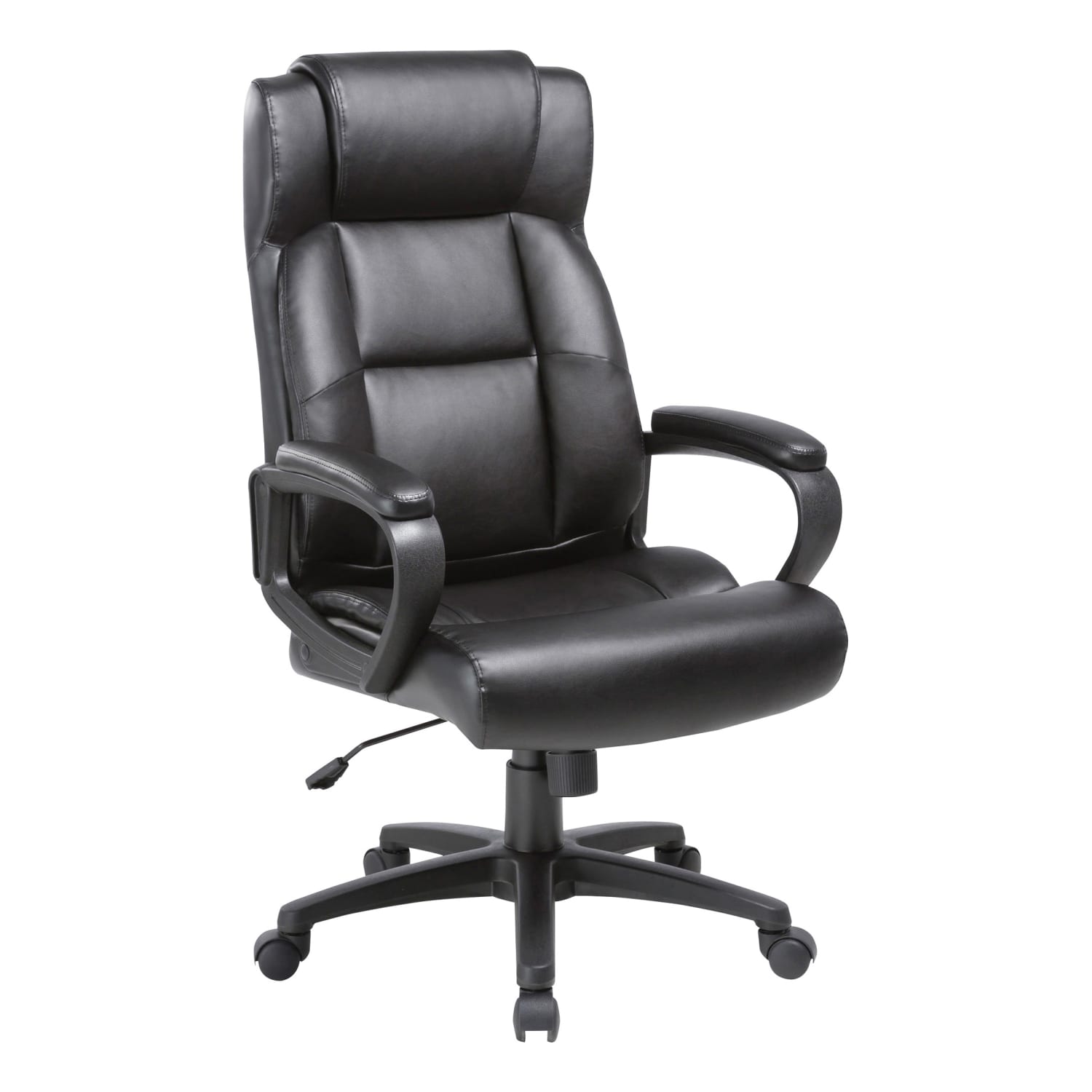 Lorell SOHO Ergonomic Bonded Leather High-Back Executive Chair, Black